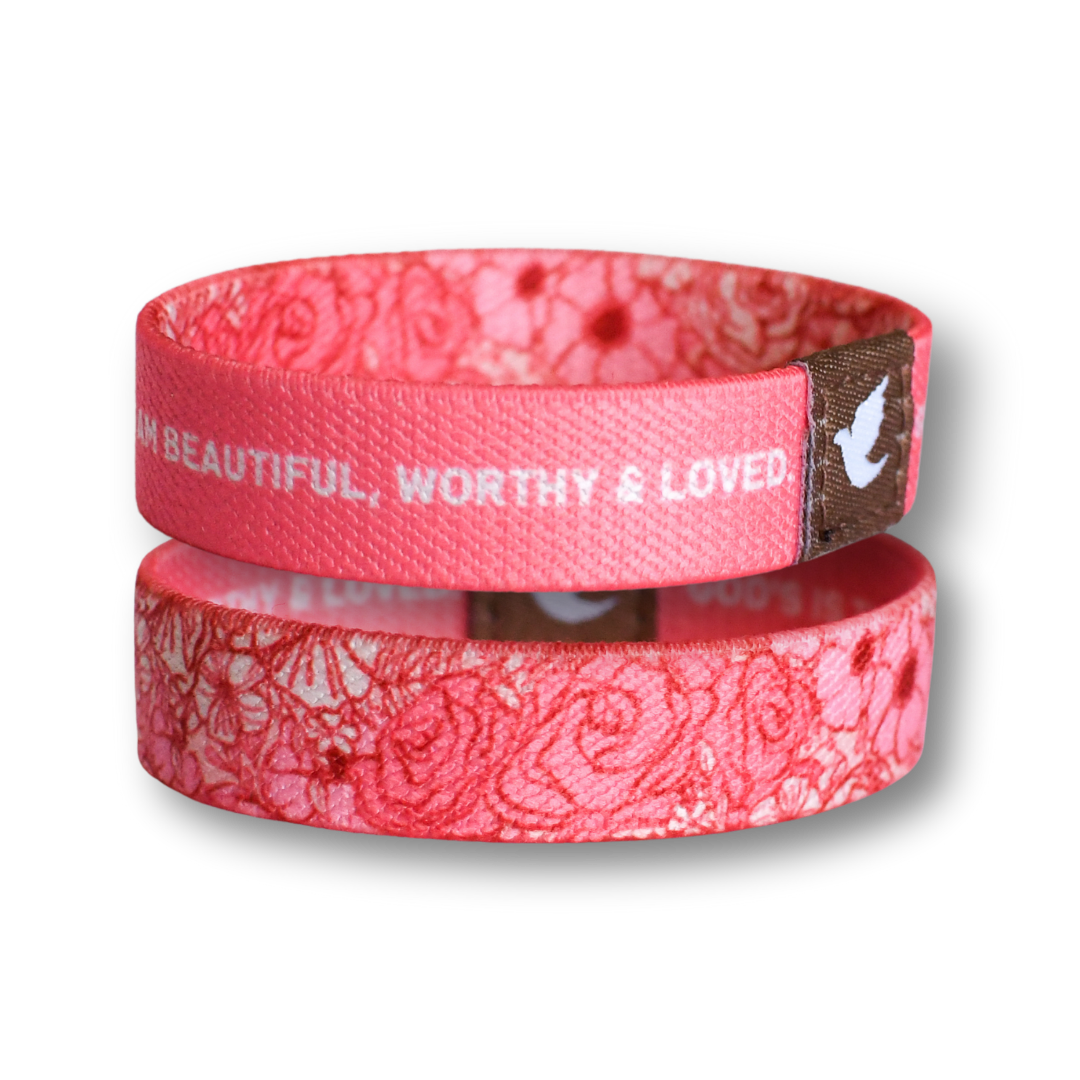 Beautiful Worthy & Loved Kids TruthBand-Pink Salt Riot