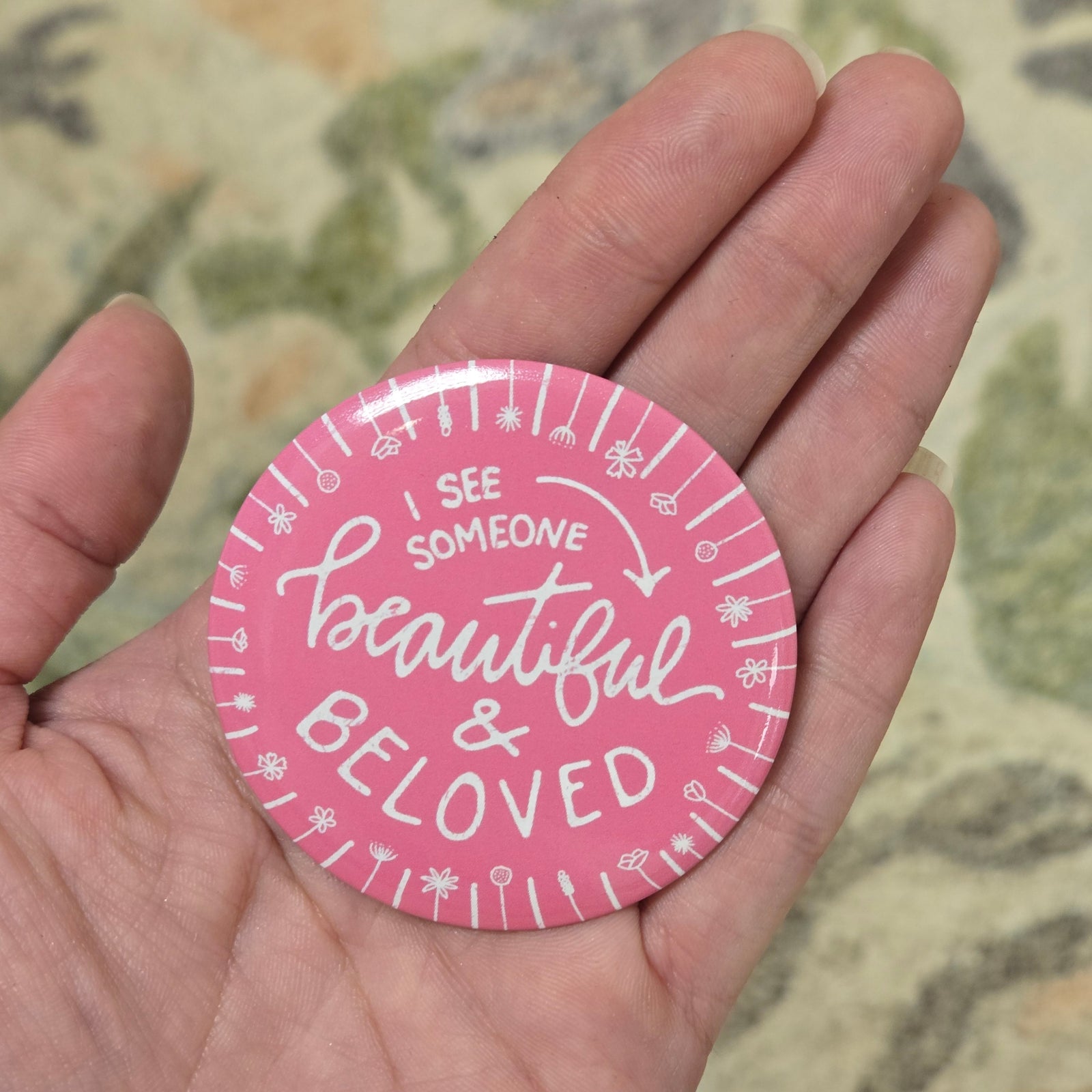 Beautiful & Beloved Pocket Mirror front lifestyle