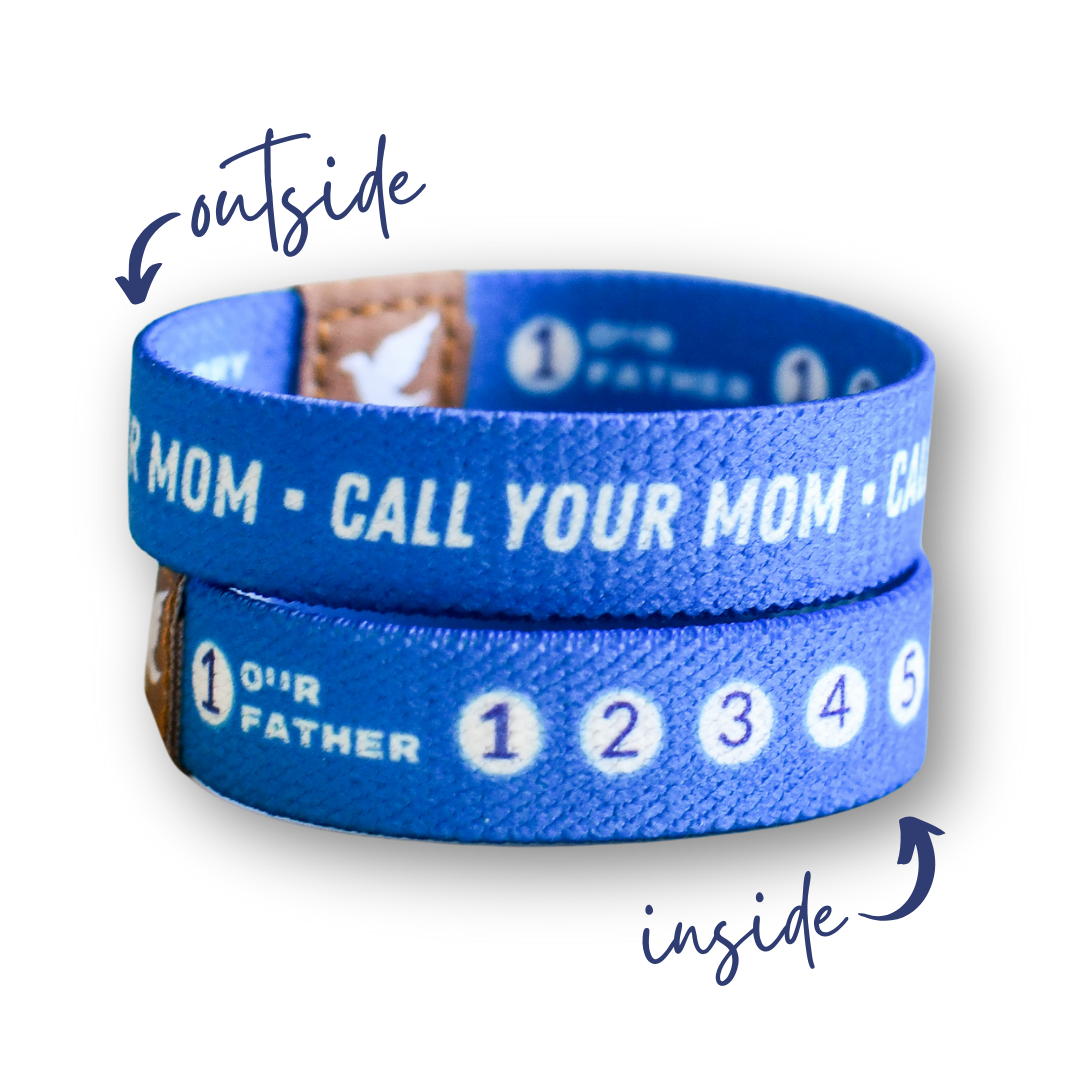 Call Your Mom Boys Rosary Bracelet-Pink Salt Riot