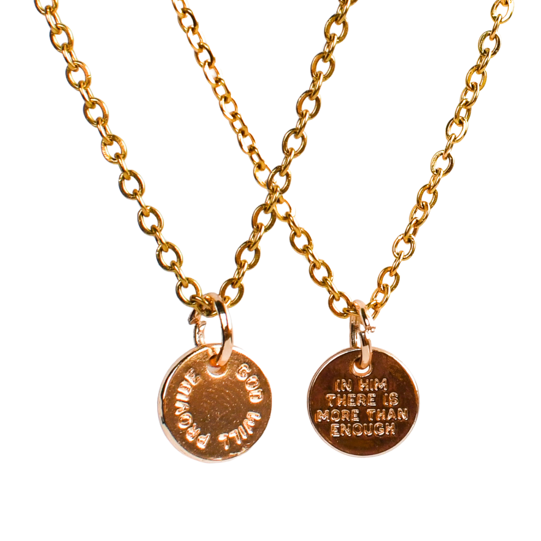 God is Enough Gold Necklace-Pink Salt Riot