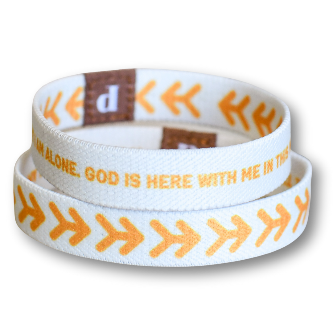 God is Here with Me Elastic Mens TruthBand-Pink Salt Riot