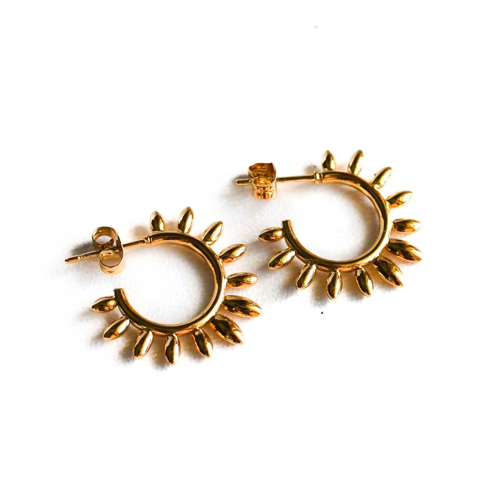 Light of the Son Gold Hoop Earrings-Pink Salt Riot