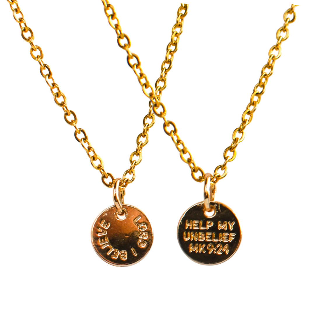 Lord I Believe Coin Necklace-Pink Salt Riot