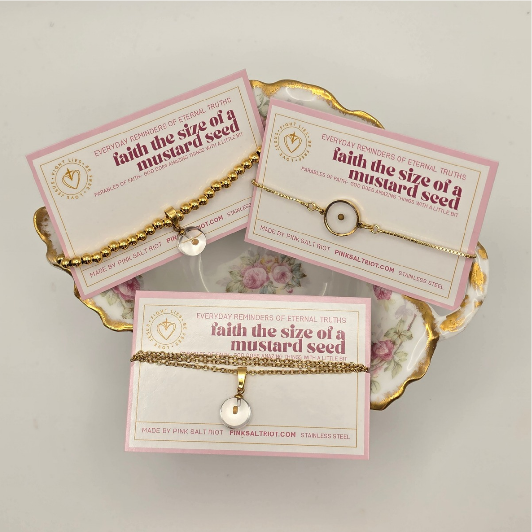 Mustard Seed Gold Slider Bracelet