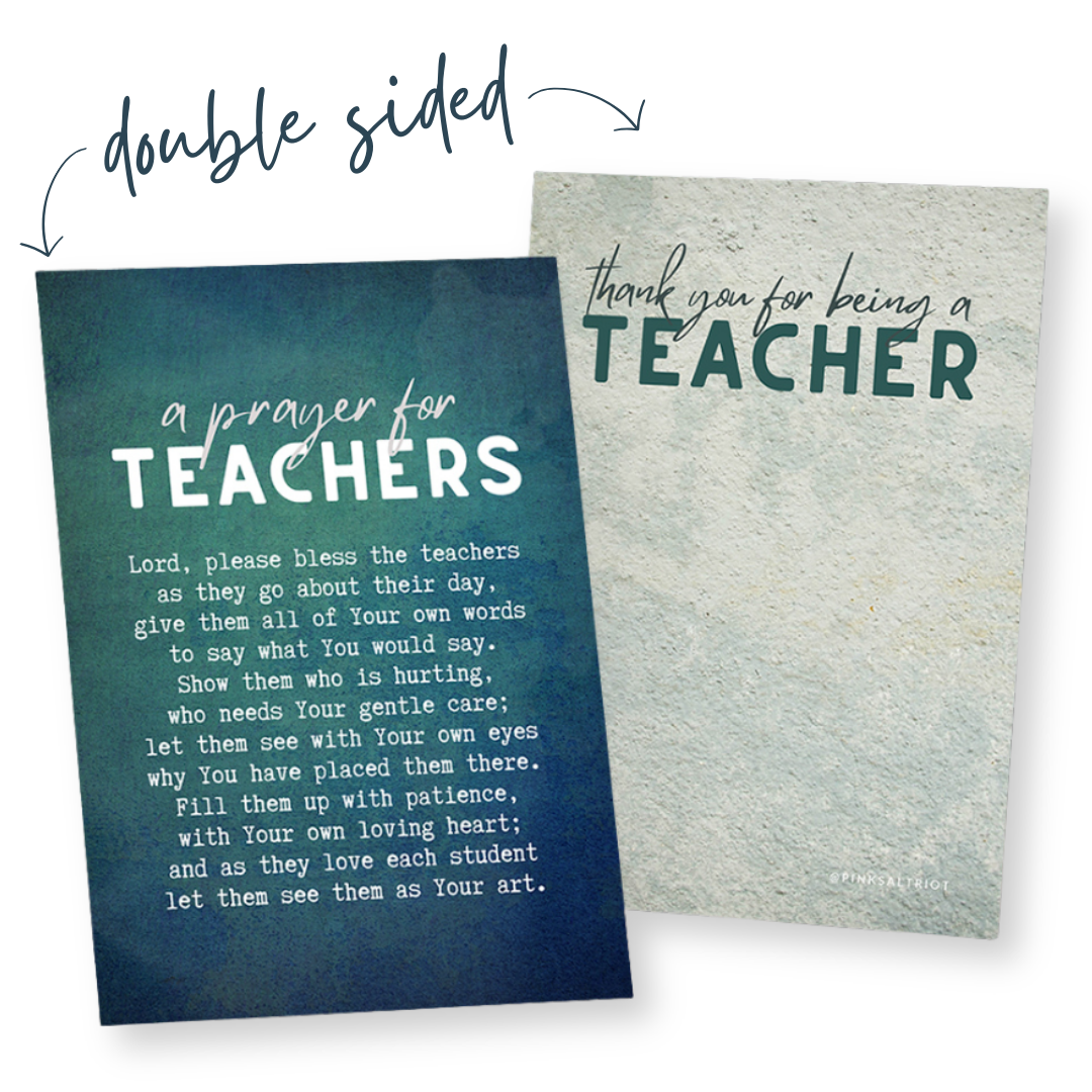 Prayer for Teachers Double Sided Print-Pink Salt Riot