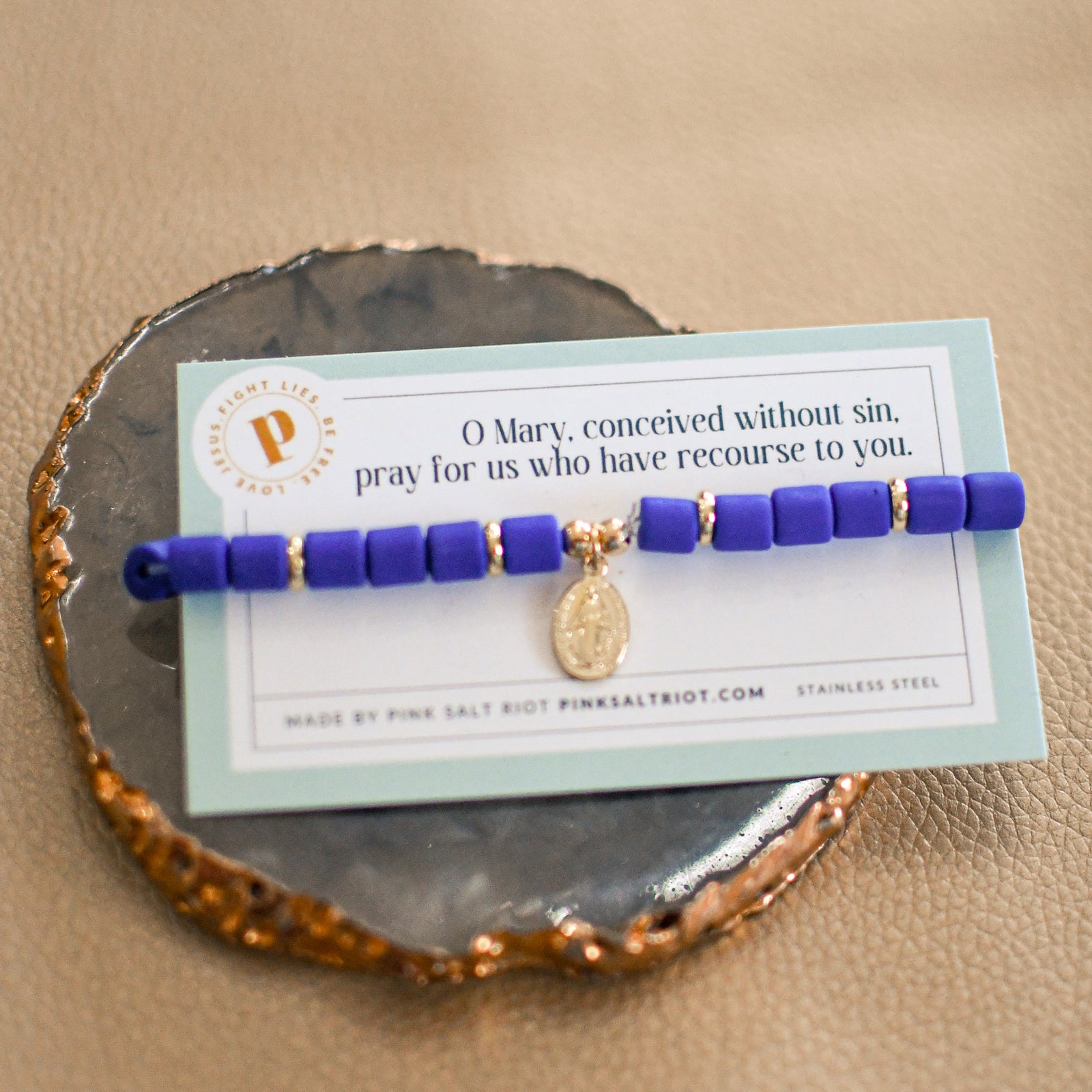 Royal Blue Miraculous Medal Bracelet-Pink Salt Riot