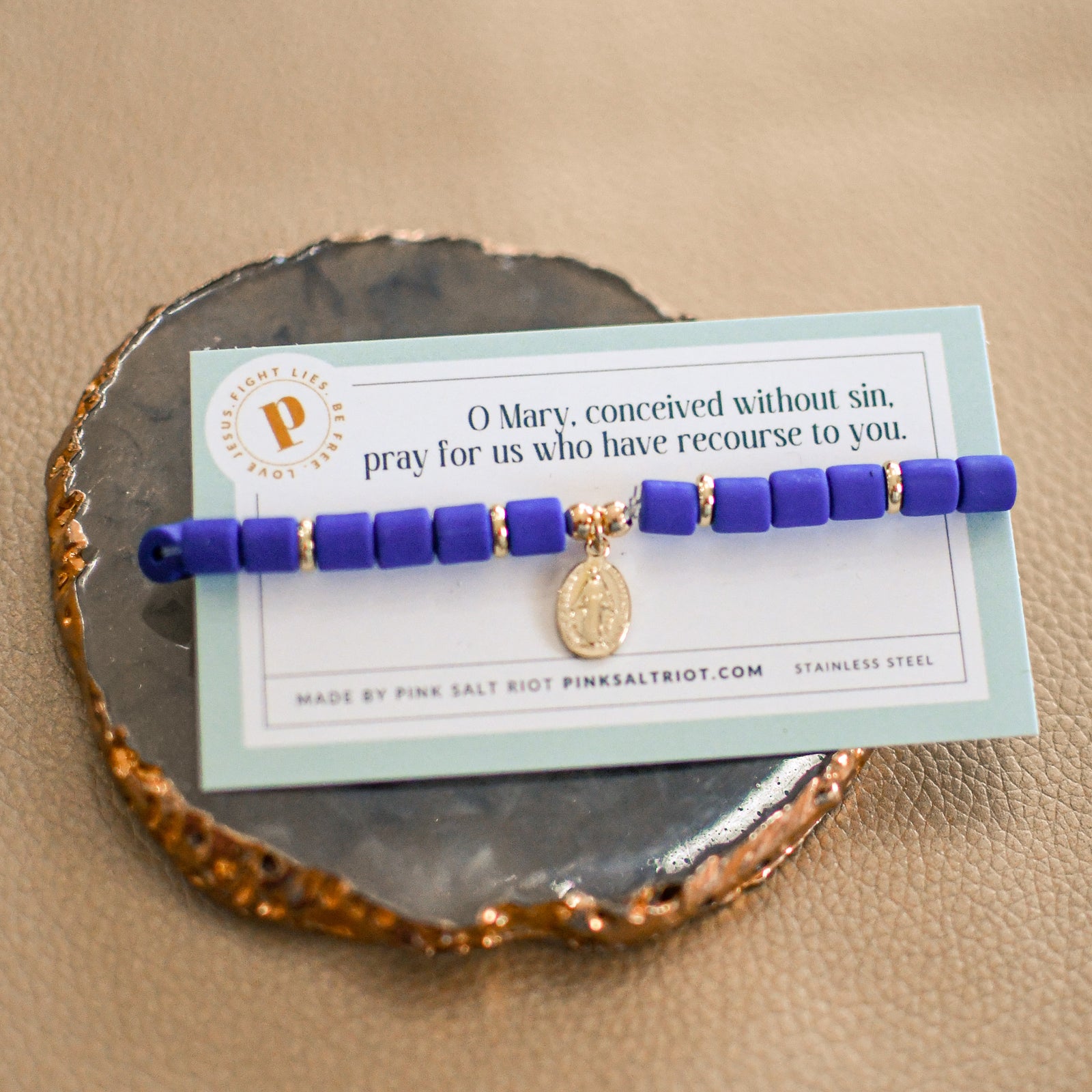 Royal Blue Miraculous Medal Bracelet-Pink Salt Riot