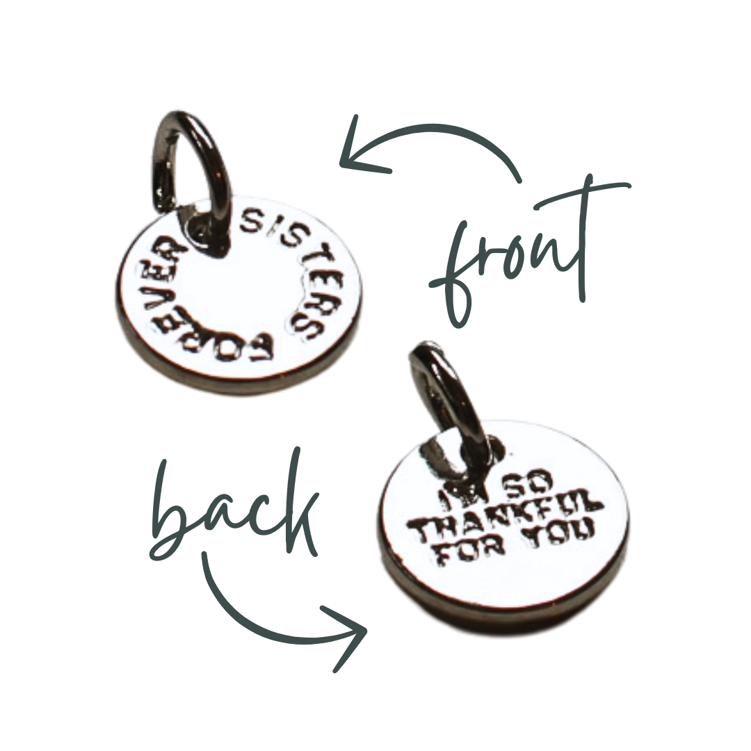 Bespoke Charms- Sisters Forever charm- Pink Salt Riot
