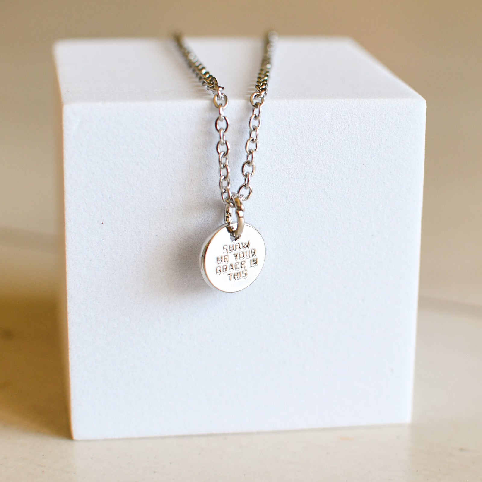 Sustain Me Jesus Silver Necklace-Pink Salt Riot