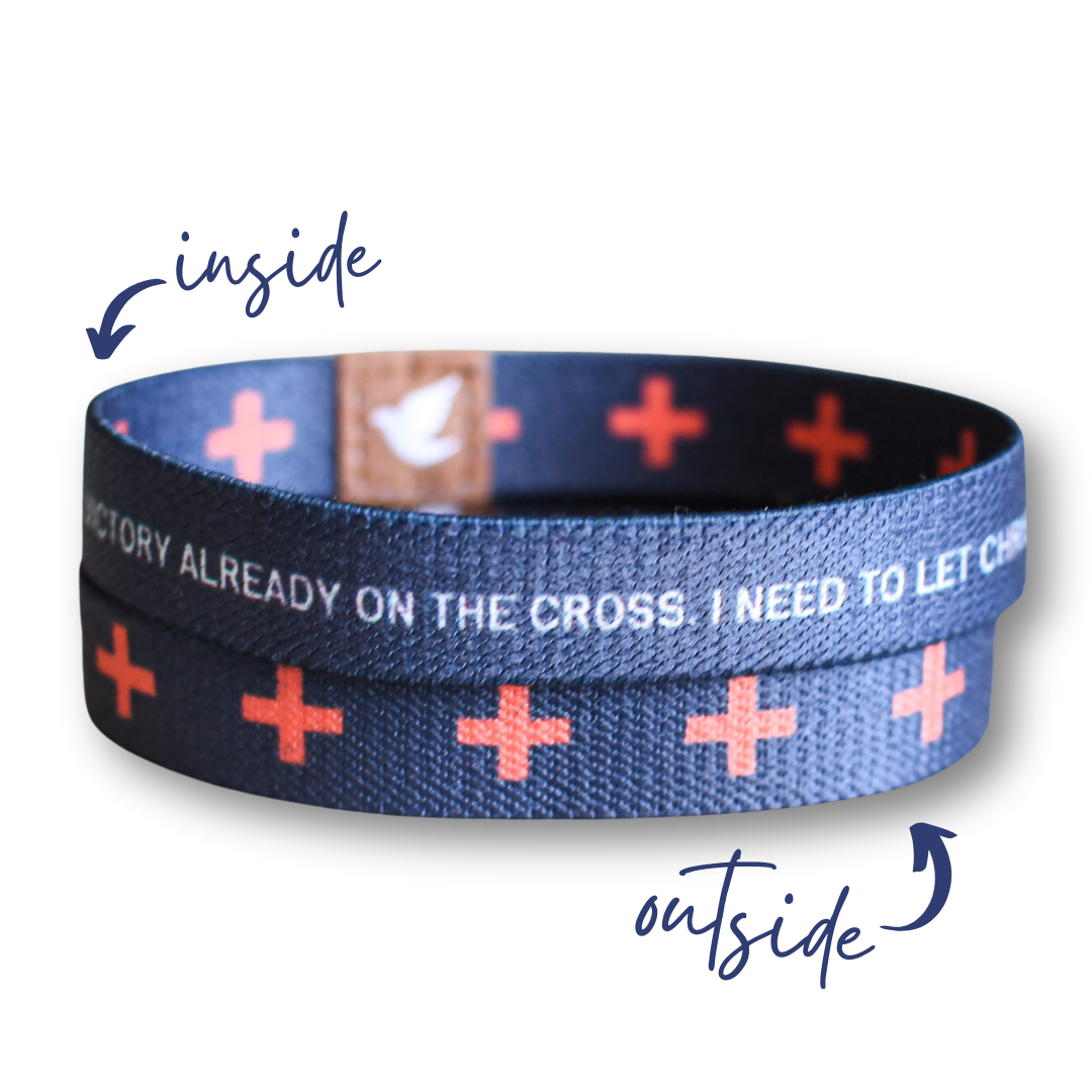 The Cross is the Victory Elastic Mens TruthBand-Pink Salt Riot
