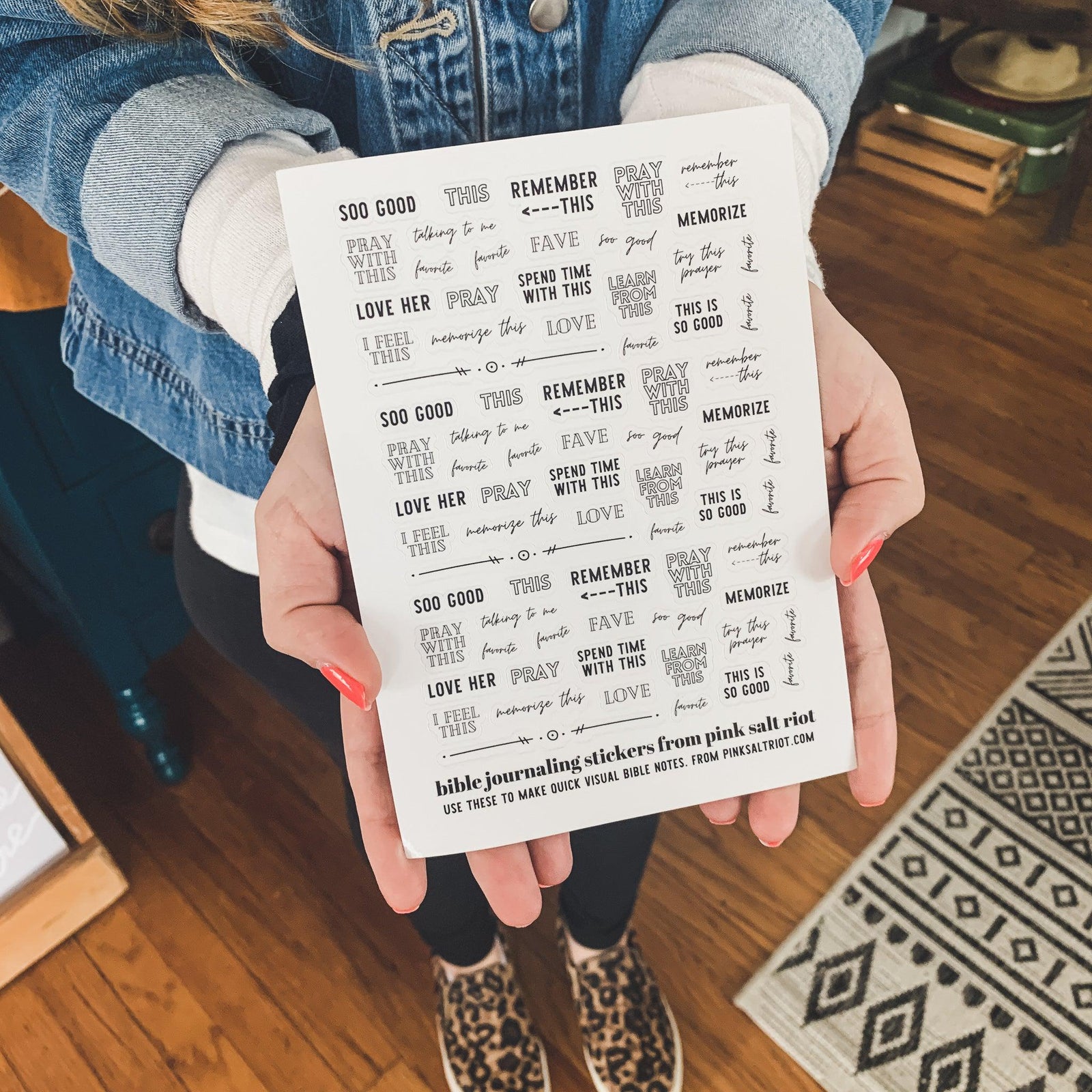 Bible Journaling Sticker Sheet - Pink Salt Riot