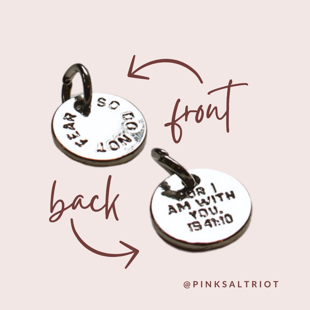 Do Not Fear Silver Coin Necklace - Pink Salt Riot