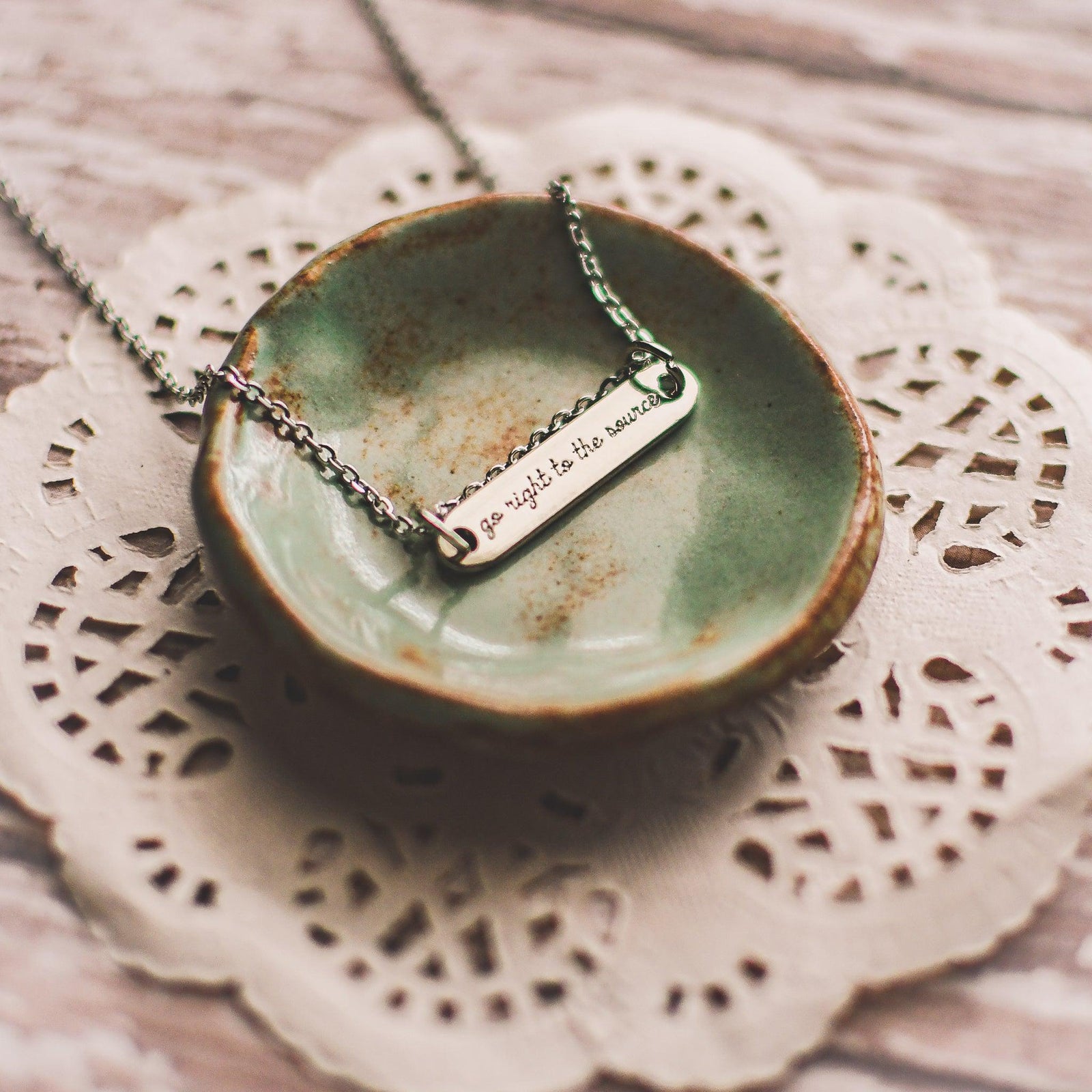 DOLLAR DAYS! Just Ask Jesus Silver Bar Necklace - Pink Salt Riot