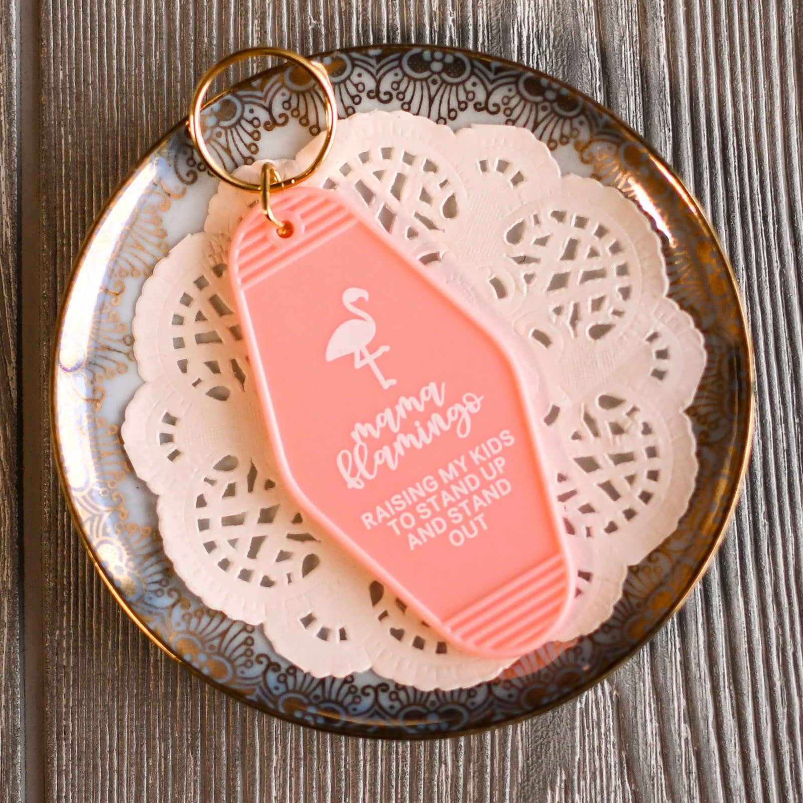 DOLLAR DAYS! Mama Flamingo Retro Keychain - Pink Salt Riot
