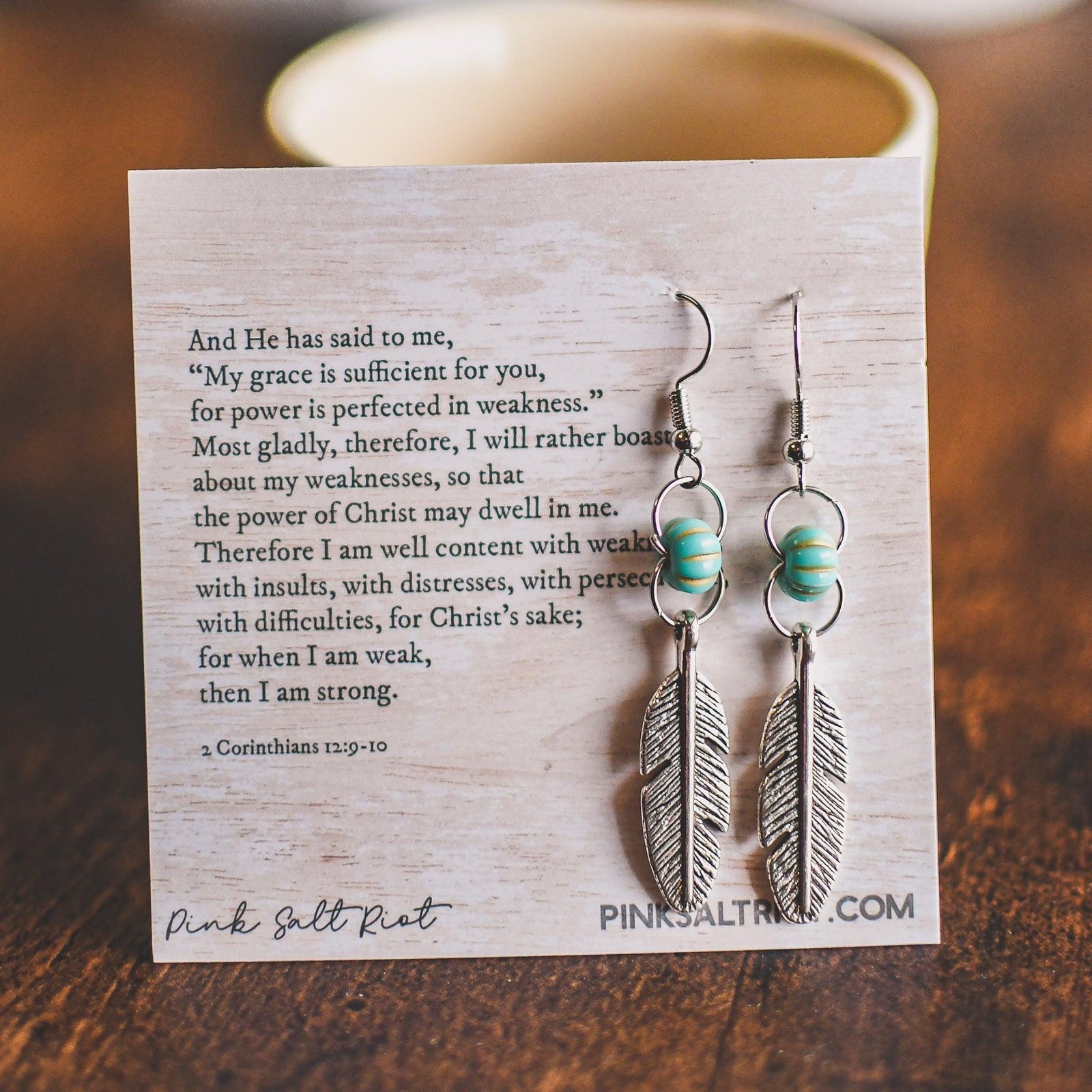 DOLLAR DAYS! Turquoise & Feather Earrings - Pink Salt Riot