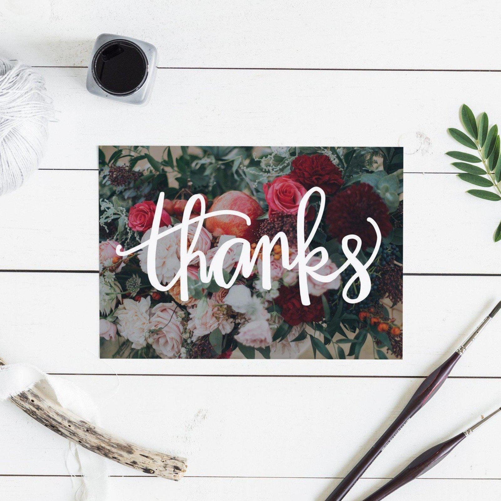 Floral Thank You Card - Pink Salt Riot