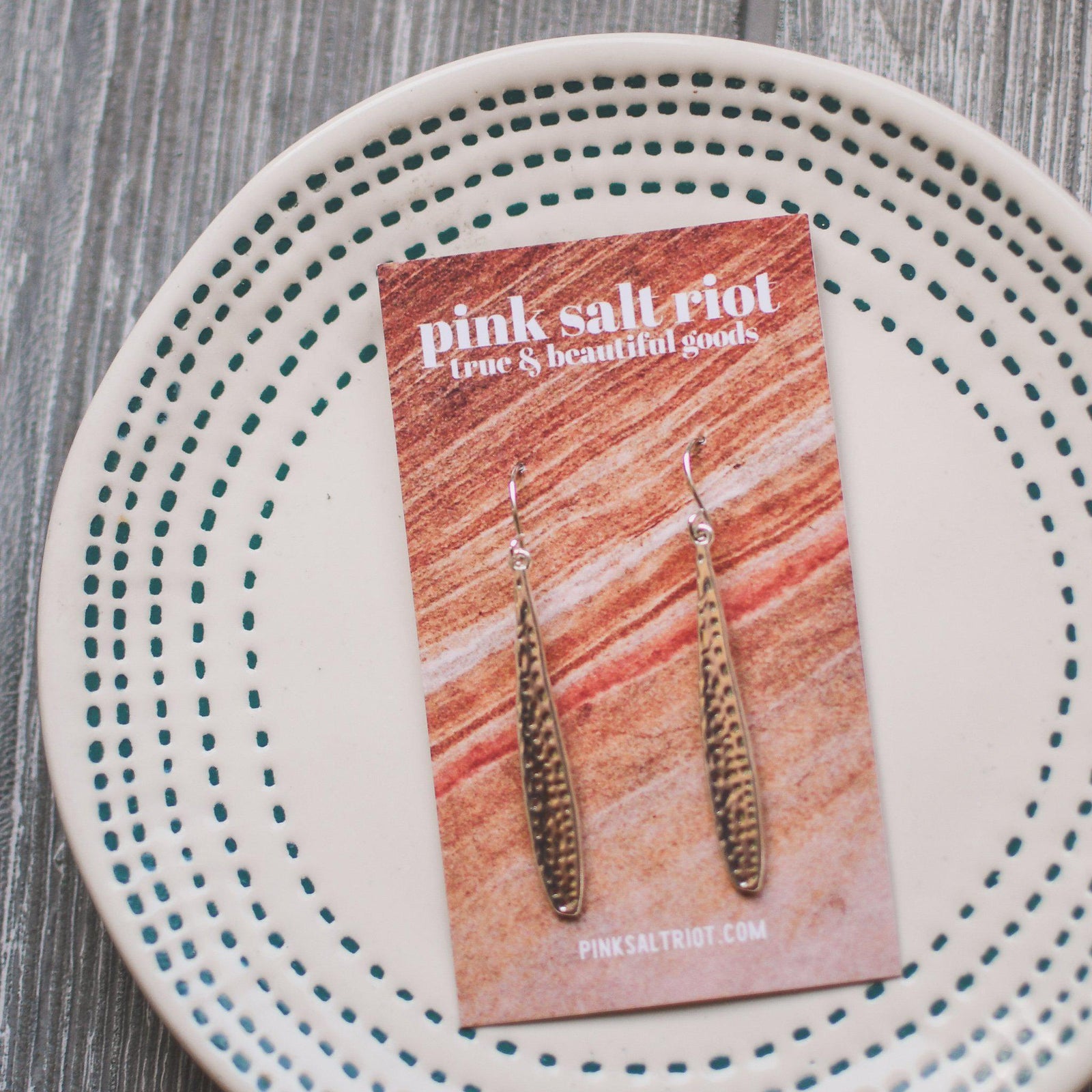 Hammered Beauty Drop Earrings - Pink Salt Riot