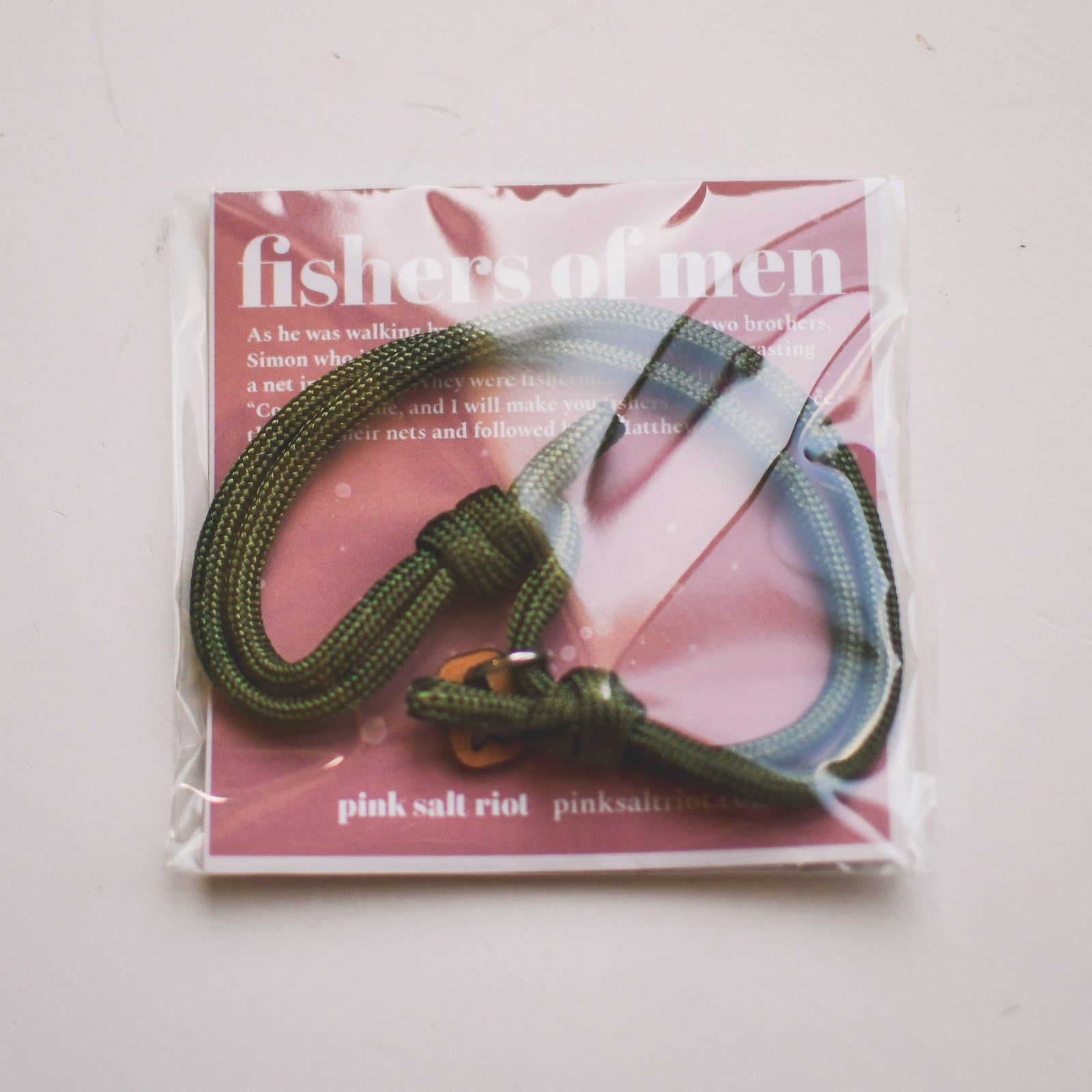 Olive Paracord Symbols Bracelet - Pink Salt Riot