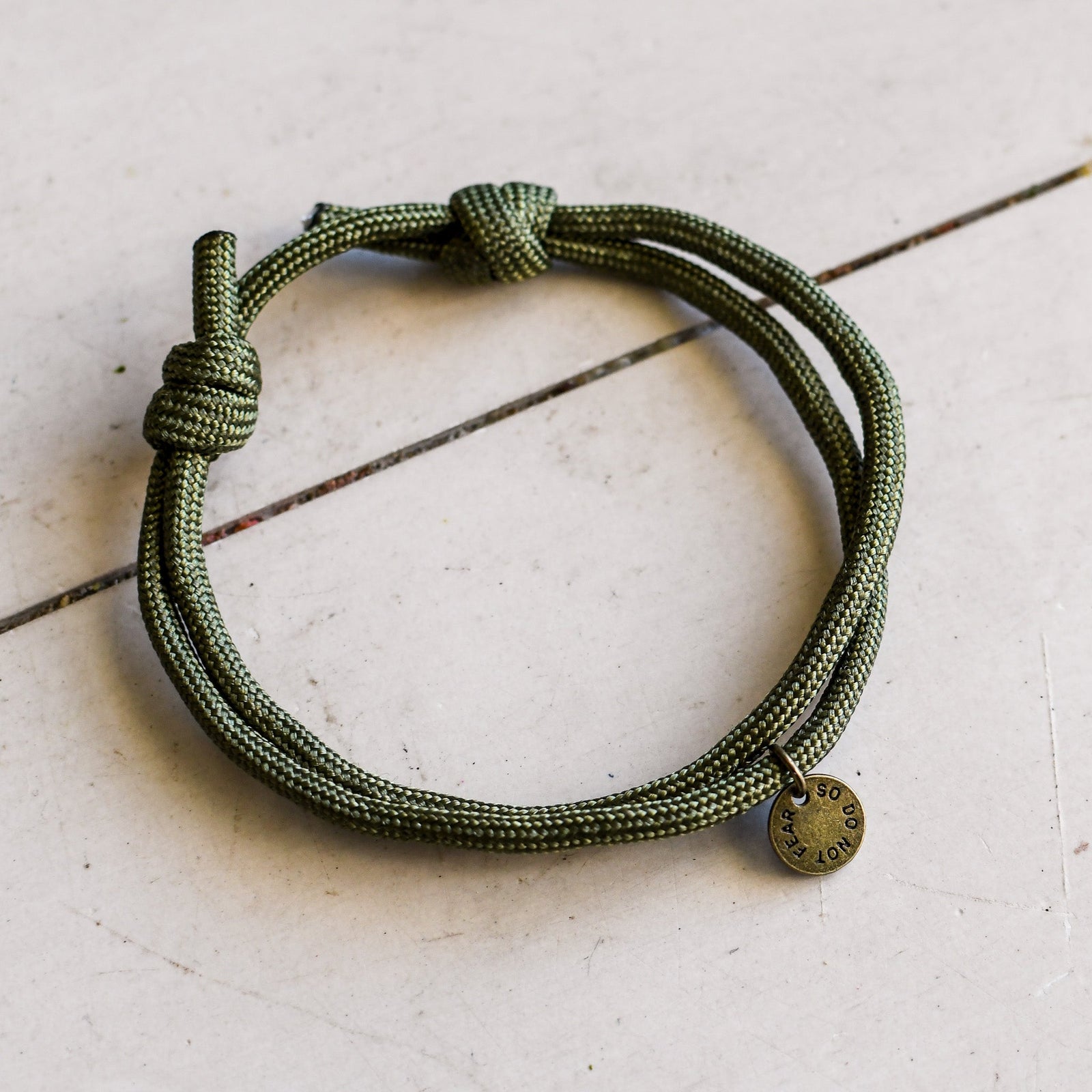 So Do Not Fear Olive Paracord Bracelet - Pink Salt Riot