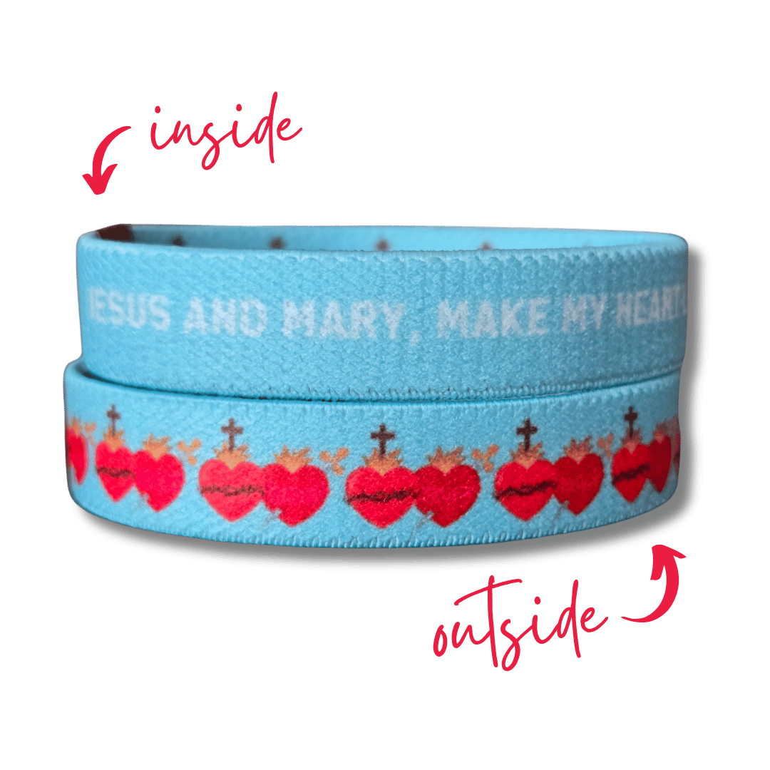 2 Hearts Medium TruthBand- Pink Salt Riot inside outside words