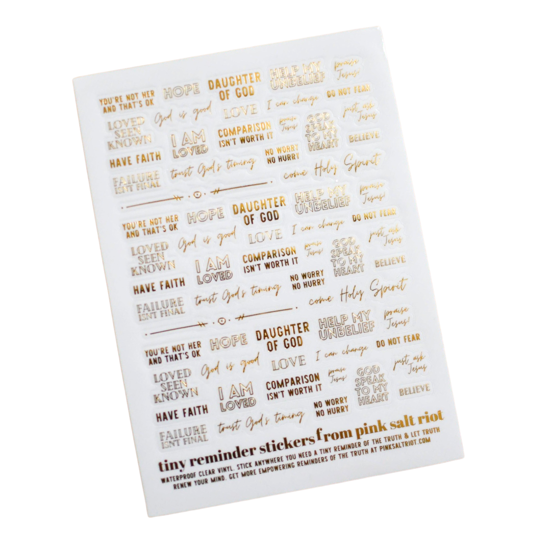 Gold Foil Tiny Reminders Sticker Sheet-Pink Salt Riot