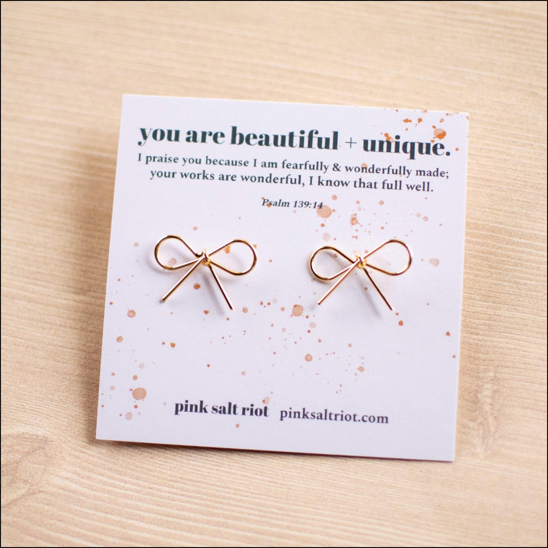 Beautiful + Unique Bow Stud Earrings