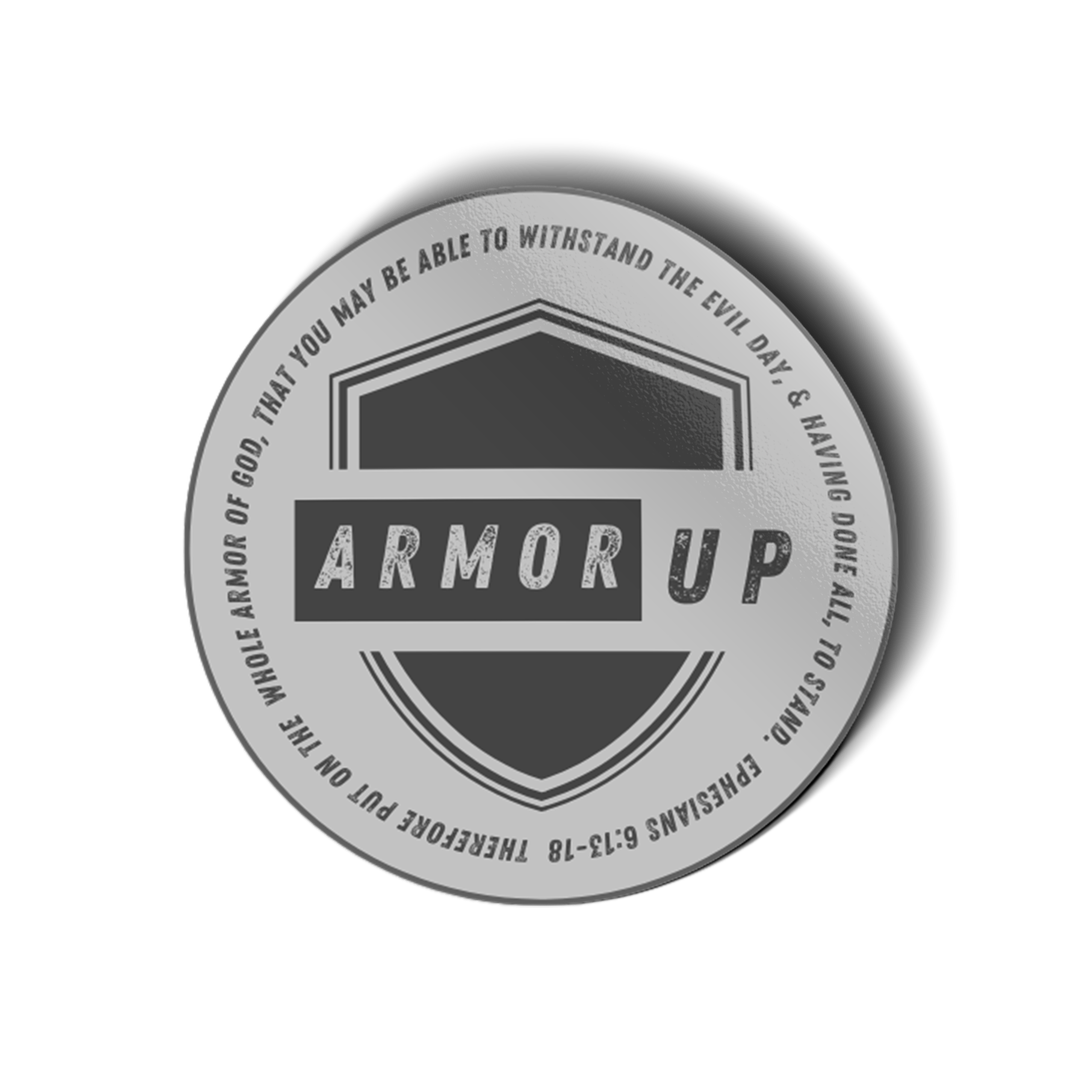 Armor Up Vinyl Sticker-Pink Salt Riot