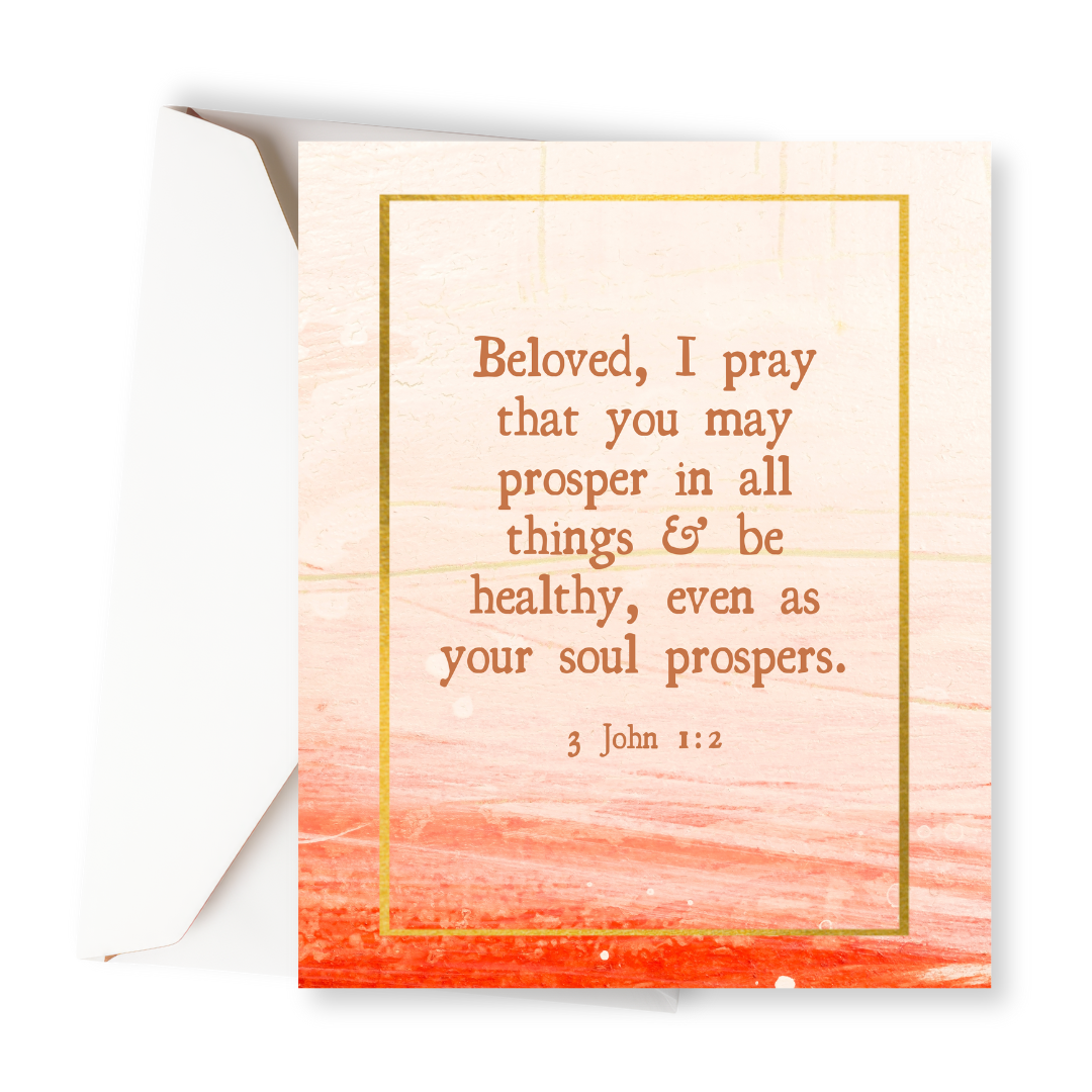 Be Healthy & Prosper Blank Greeting Card-Pink Salt Riot
