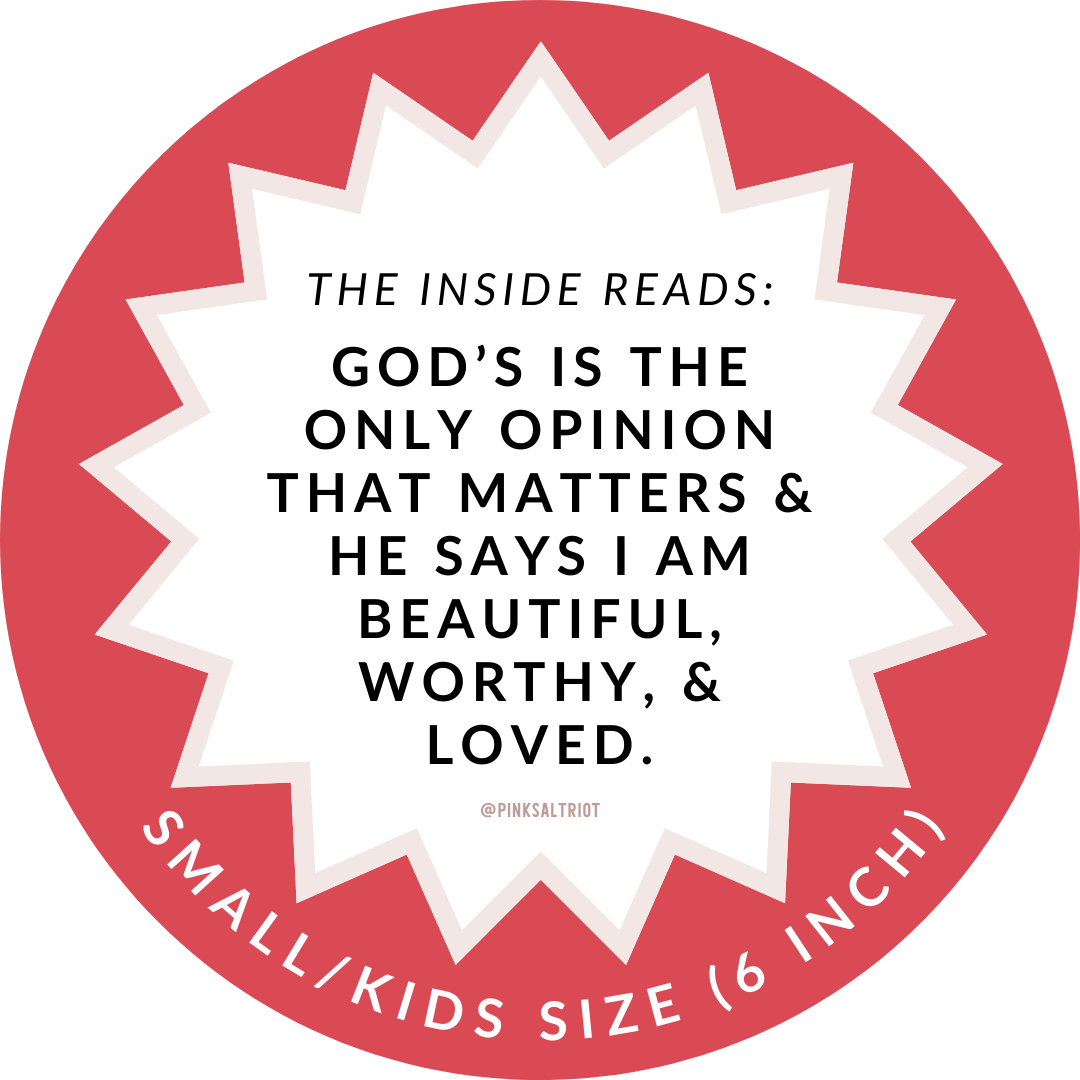 Beautiful Worthy &amp; Loved Kids TruthBand-Pink Salt Riot wording