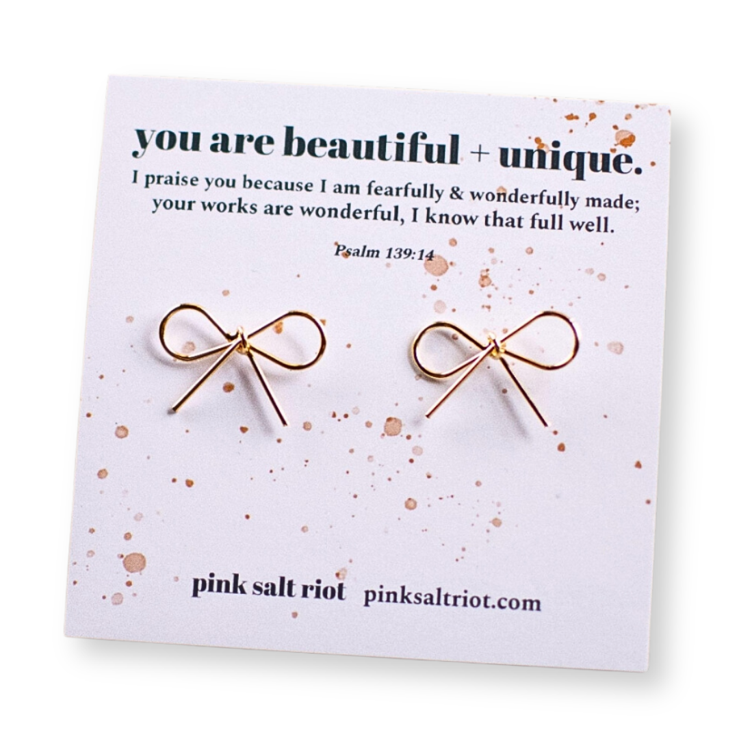 Beautiful + Unique Bow Stud Earrings