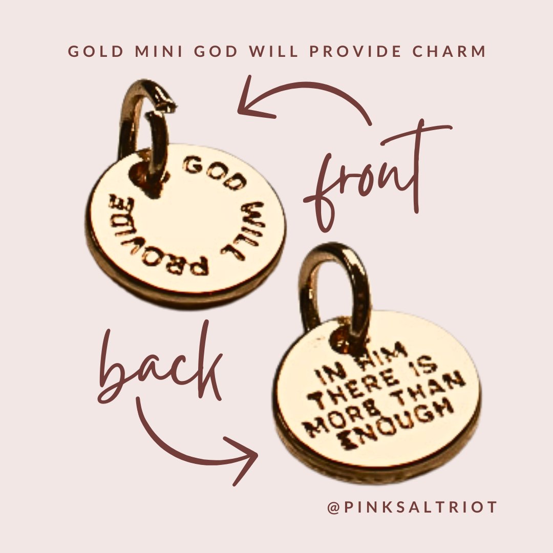 Bespoke Charms - Gold Mini God Will Provide Charm - Pink Salt Riot
