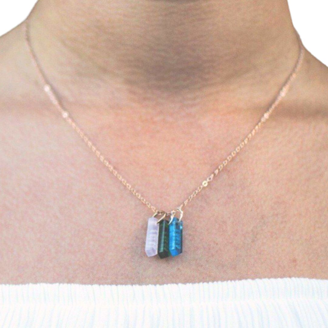 Birthstone Loved Necklace (Add up to 8 birthstones!)-Pink Salt Riot