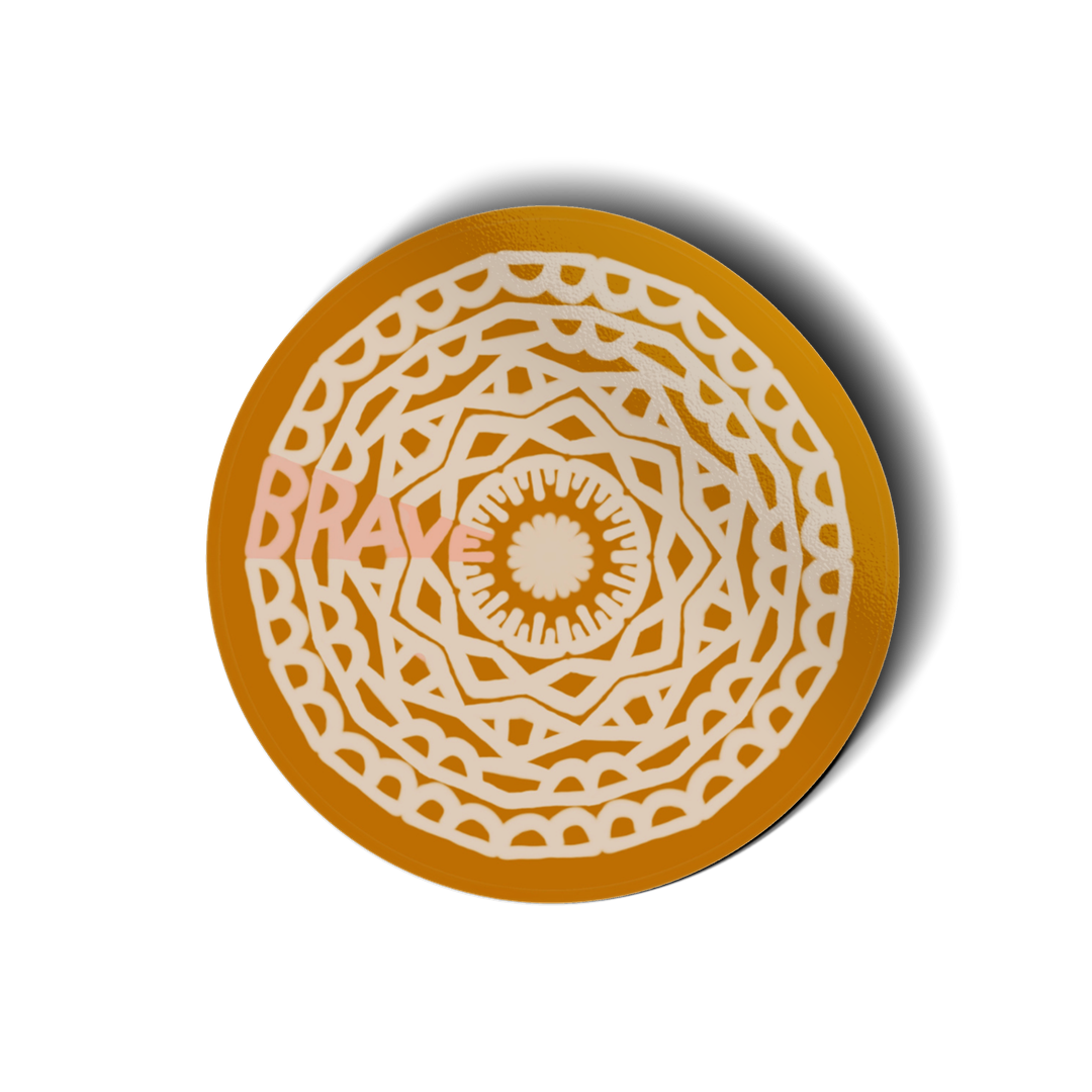 Brave Mandala Vinyl Sticker-Pink Salt Riot