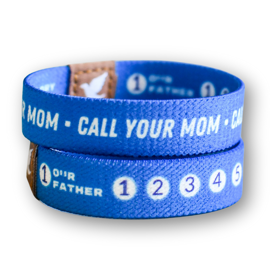 Call Your Mom Boys Rosary Bracelet-Pink Salt Riot