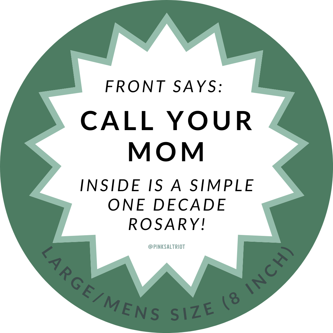 Call Your Mom Mens Rosary Bracelet-Pink Salt Riot