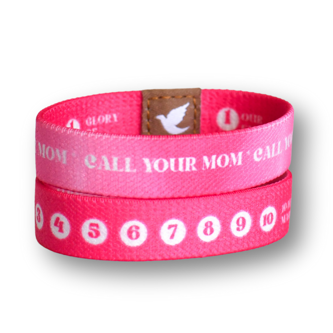 Call Your Mom Girls Rosary Bracelet-Pink Salt Riot