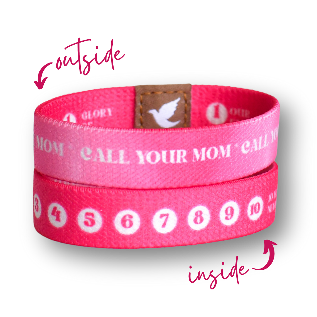 Call Your Mom Girls Rosary Bracelet-Pink Salt Riot