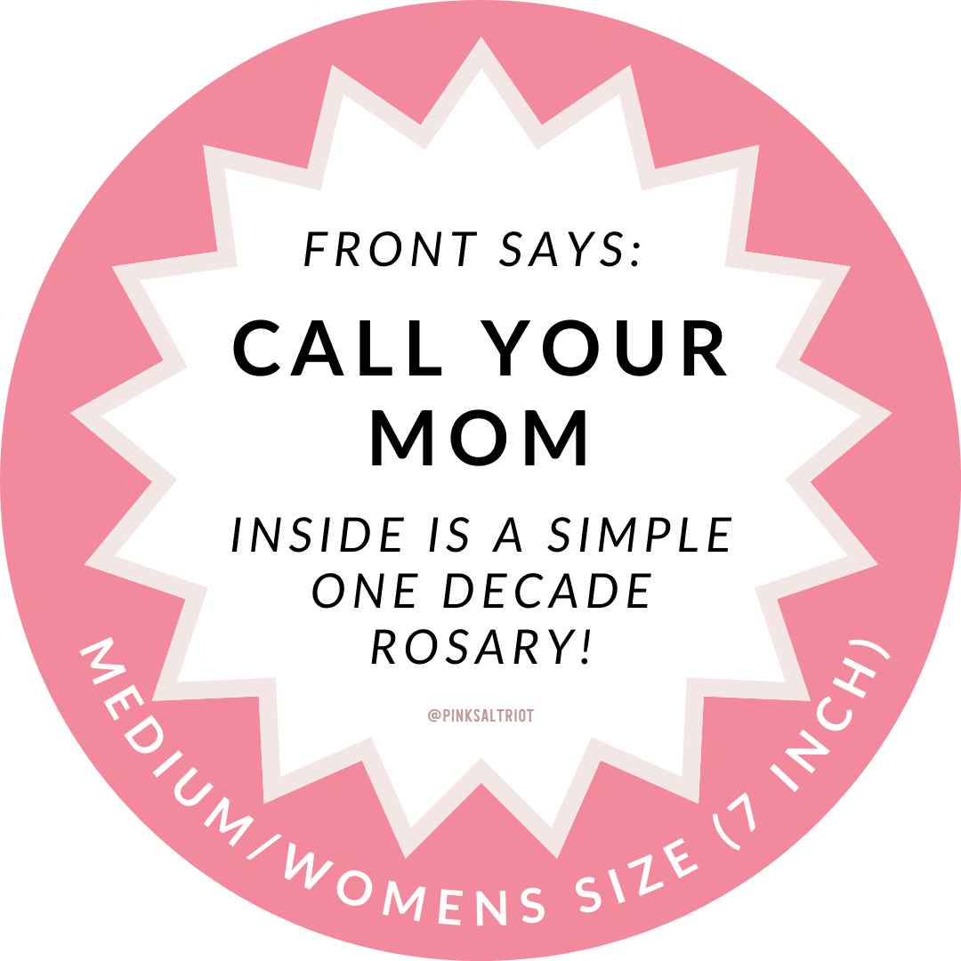 Call Your Mom Womens Rosary Bracelet-Pink Salt Riot