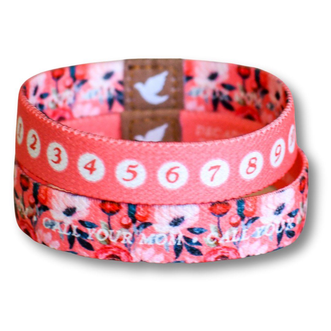 Call Your Mom Womens Rosary Bracelet-Pink Salt Riot