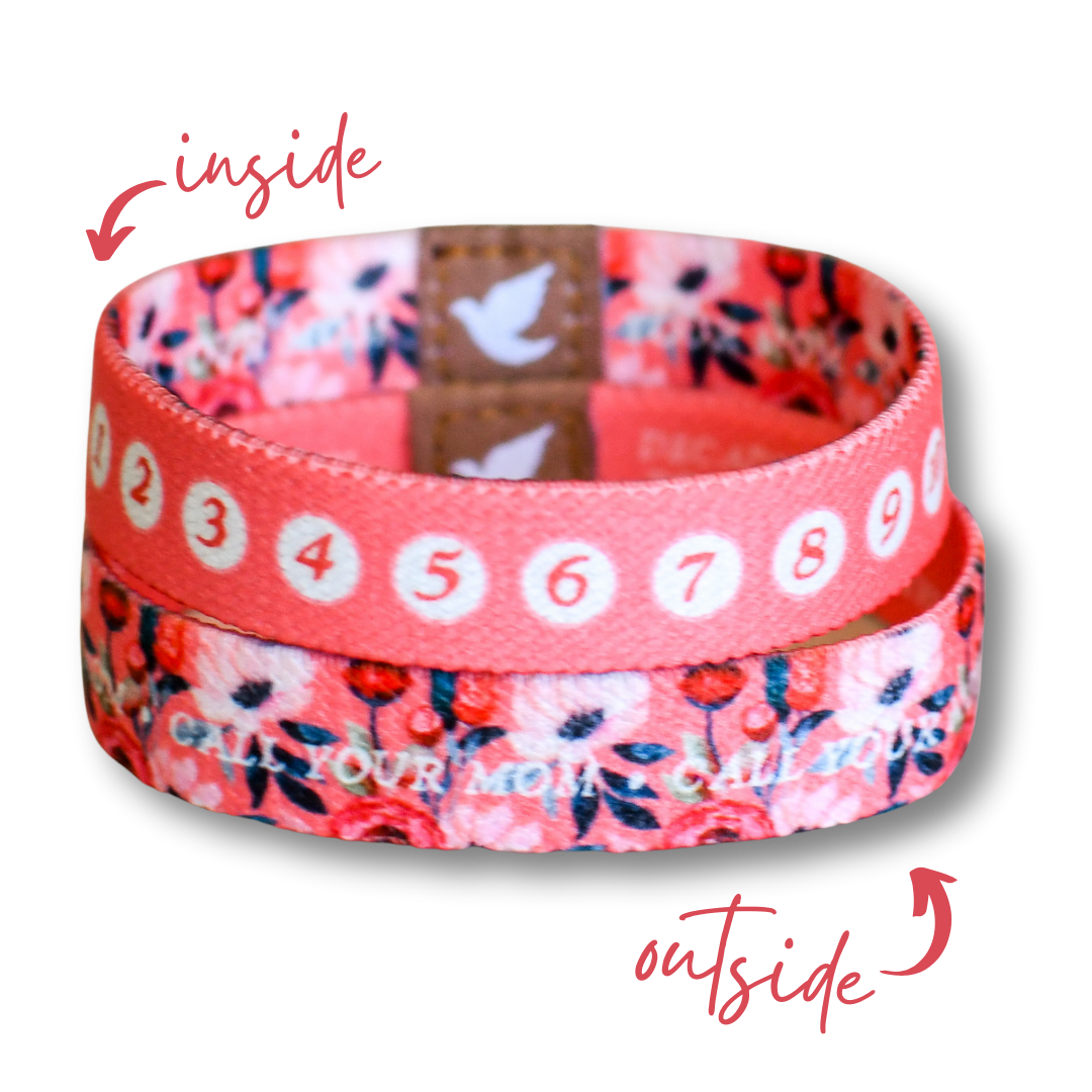 Call Your Mom Womens Rosary Bracelet-Pink Salt Riot