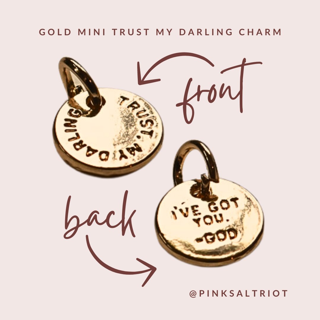 Bespoke Charms - Gold Mini Trust My Darling Charm - Pink Salt Riot