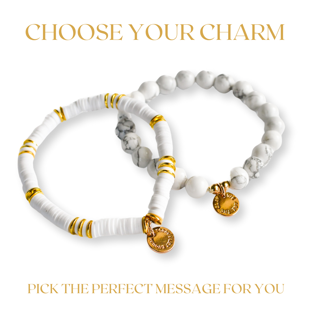 Create Your Own - Gold &amp; White Stacking Bracelets-Pink Salt Riot