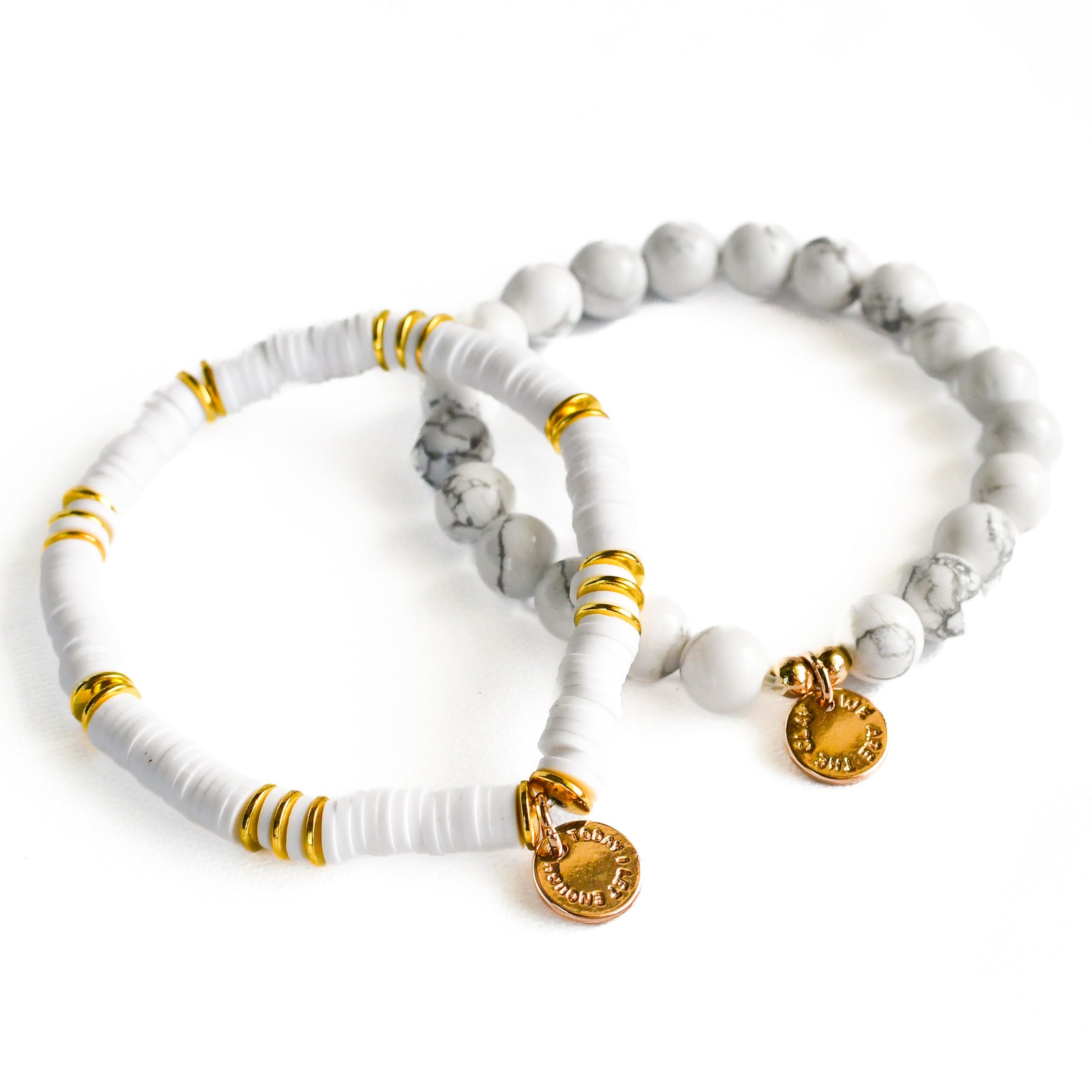 Create Your Own - Gold & White Stacking Bracelets-Pink Salt Riot