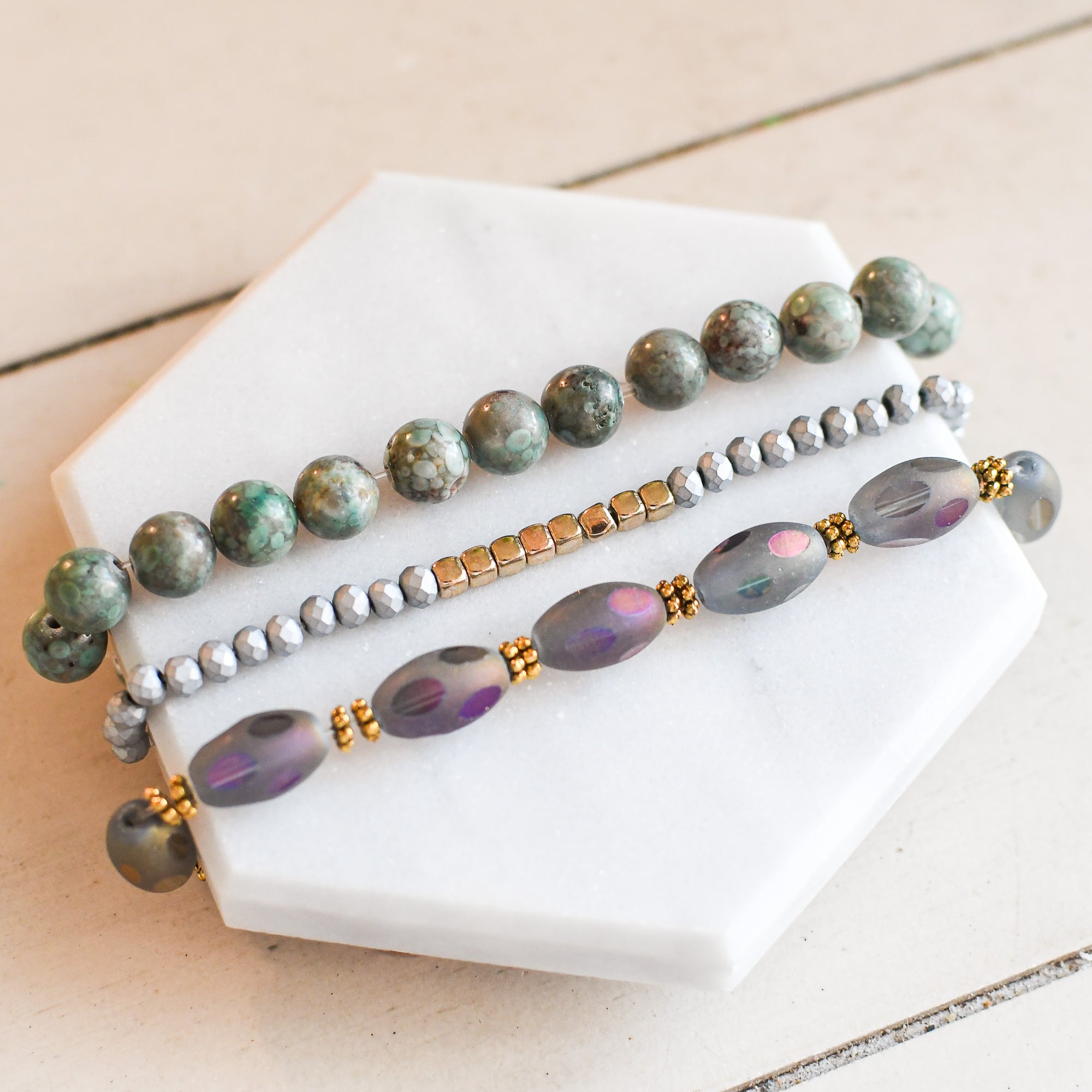 Create Your Own - Moody Green Bracelets