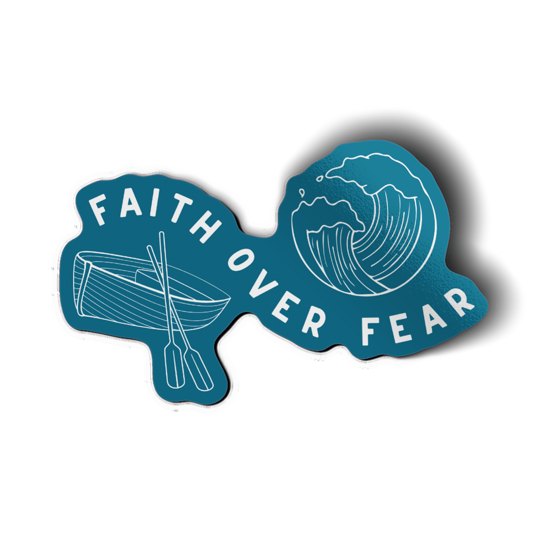 Faith Over Fear Vinyl Sticker-Pink Salt Riot