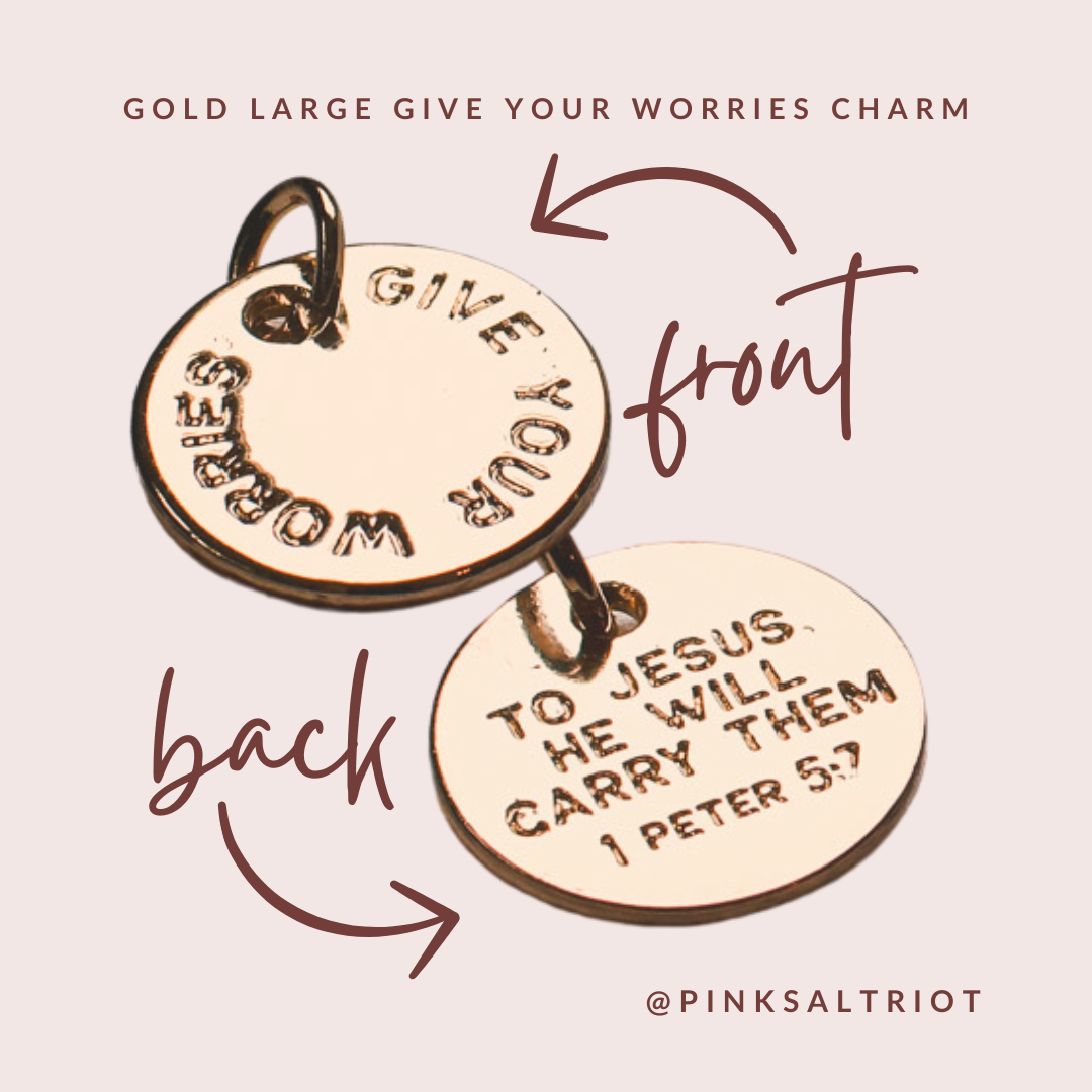 Bespoke Charms - Gold Large Give Your Worries Charm