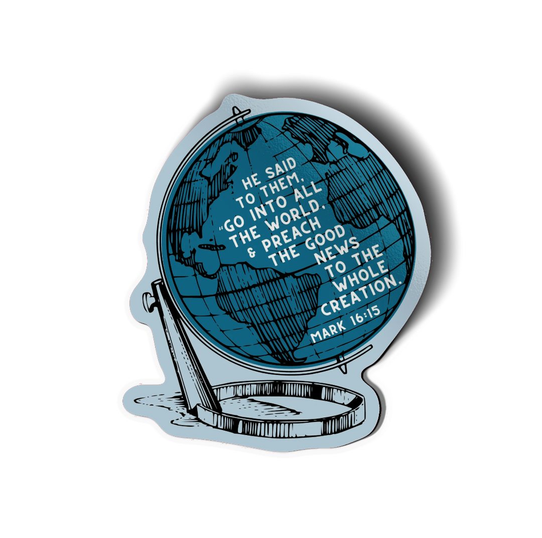 Go Into All the World Vinyl Sticker-Pink Salt Riot 2