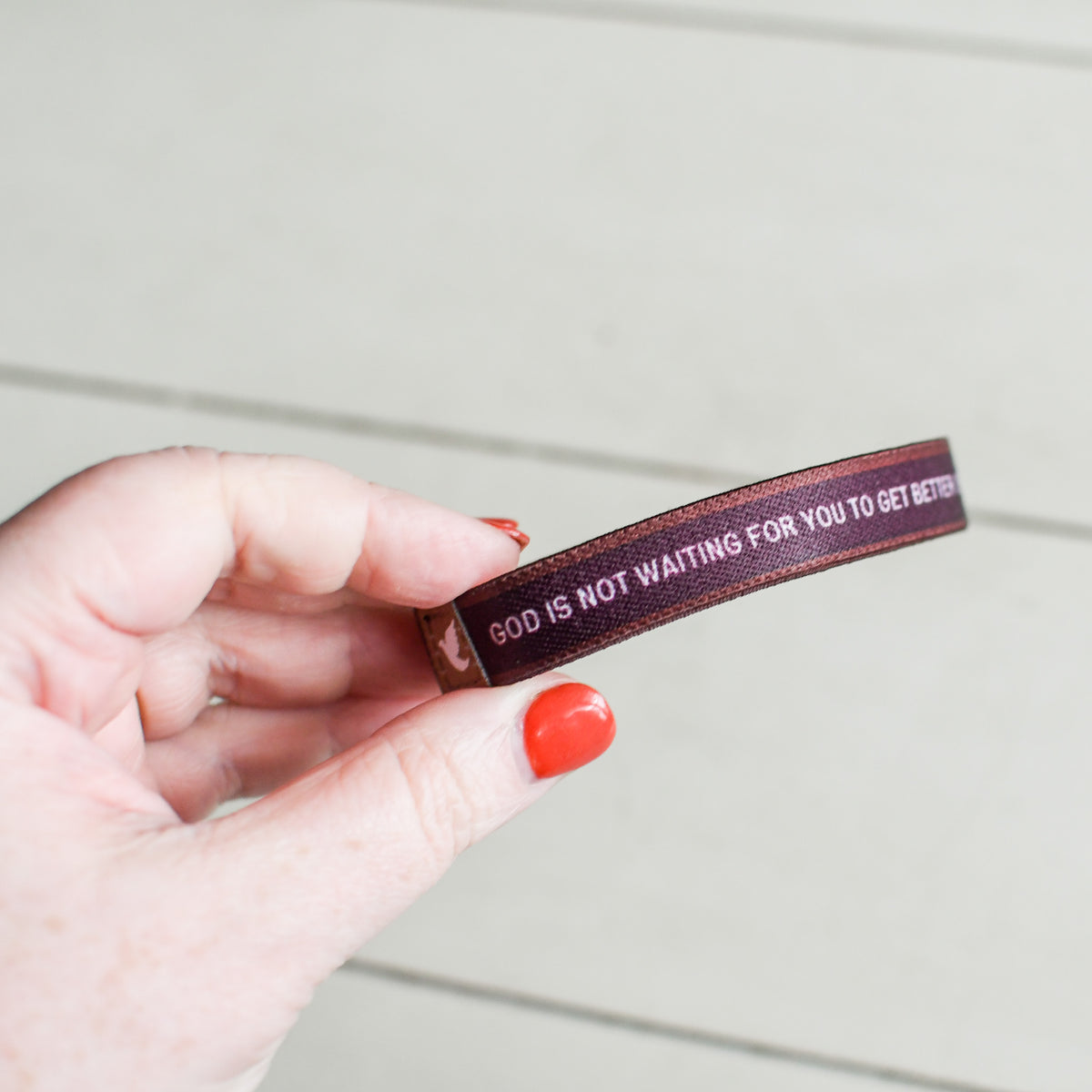 God Loves You Now Men’s TruthBand-Pink Salt Riot- inside saying