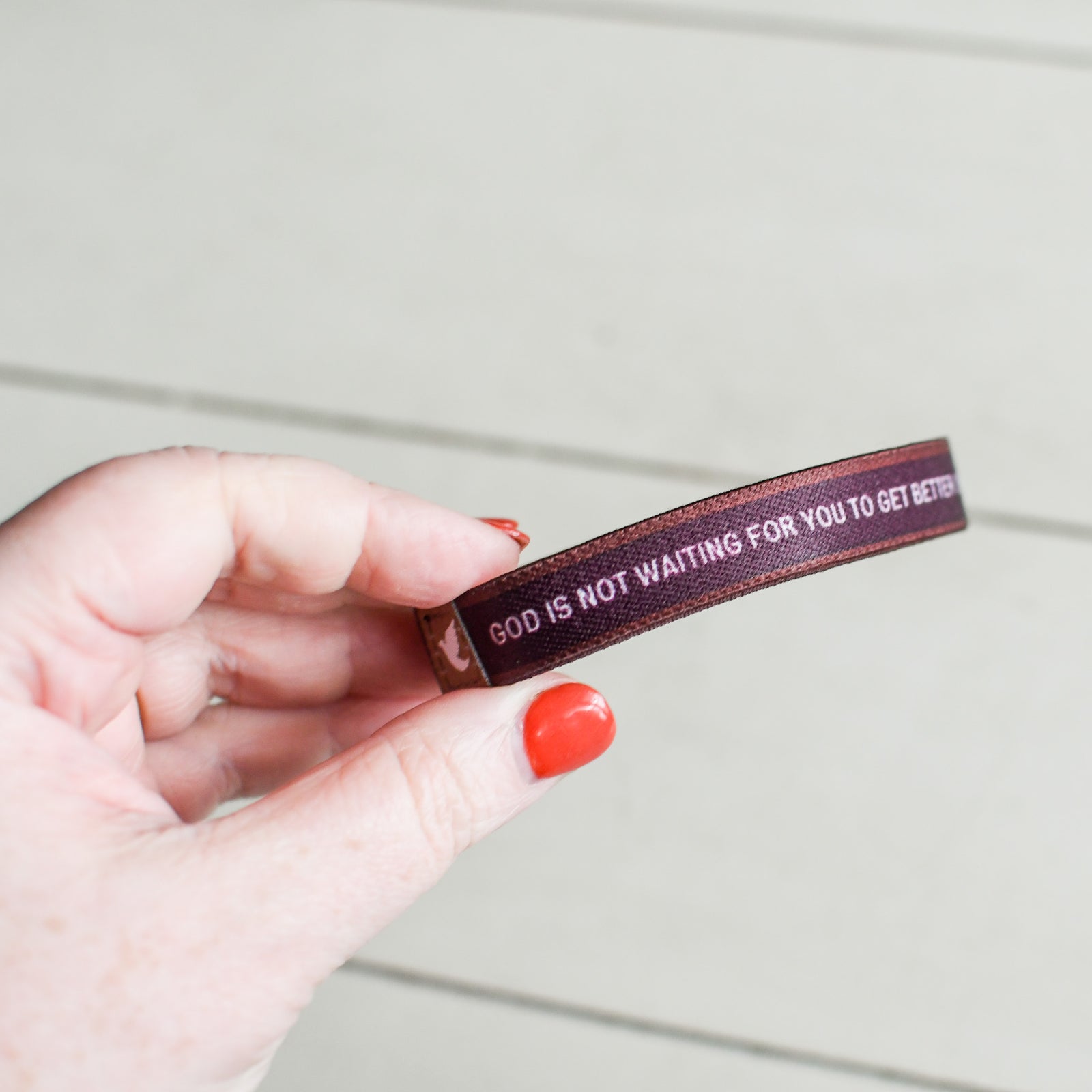 God Loves You Now Men’s TruthBand-Pink Salt Riot- inside saying