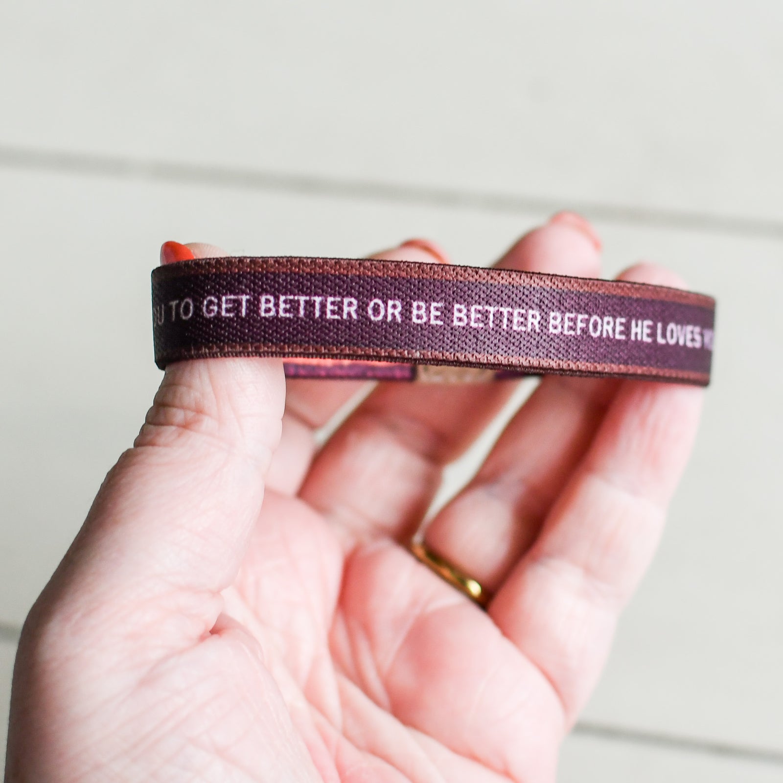 God Loves You Now Men’s TruthBand-Pink Salt Riot- outside saying 2